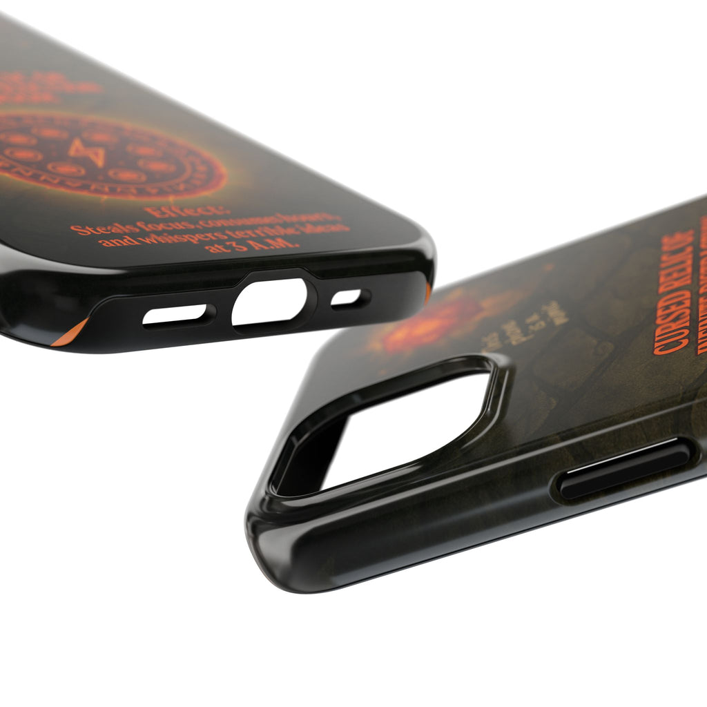 Cursed Relic Phone Case – 'Infinite Distraction & Doom' Protective RPG-Inspired Cover