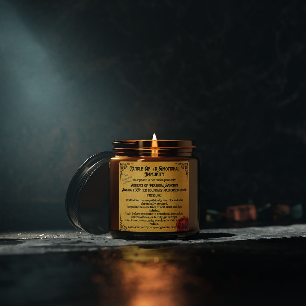 Houses & Humans Candle – +3 Emotional Immunity Soy Candle | Ward Against Vibes (Amber Jar)