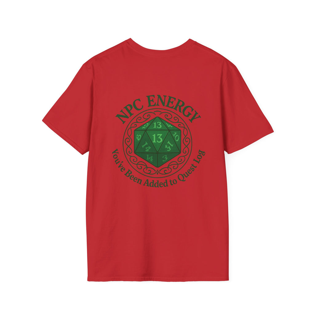 NPC Energy T-Shirt – D&D Gamer Tee: 'You've Been Added to Quest Log' (D20 Shirt)