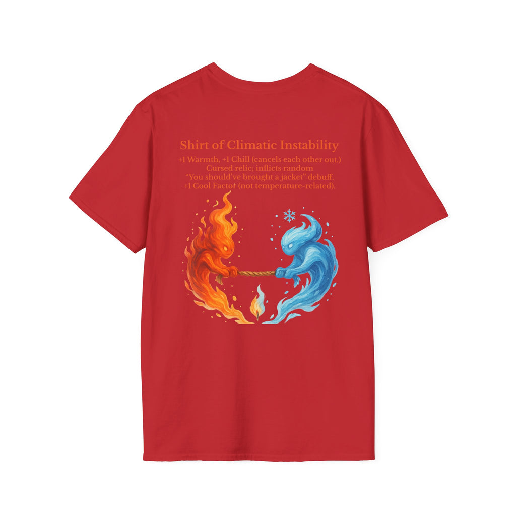 Funny RPG Shirt – ‘Shirt of Climatic Instability’ Cursed Relic Tee by Houses & Humans