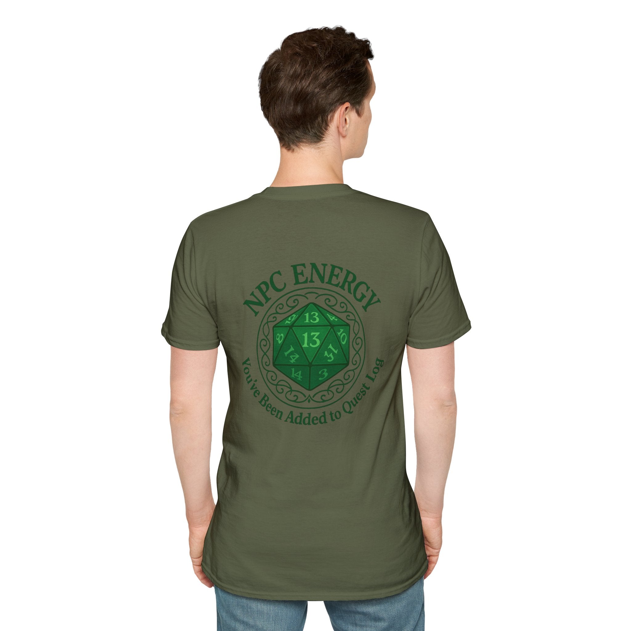 NPC Energy T-Shirt – D&D Gamer Tee: 'You've Been Added to Quest Log' (D20 Shirt)