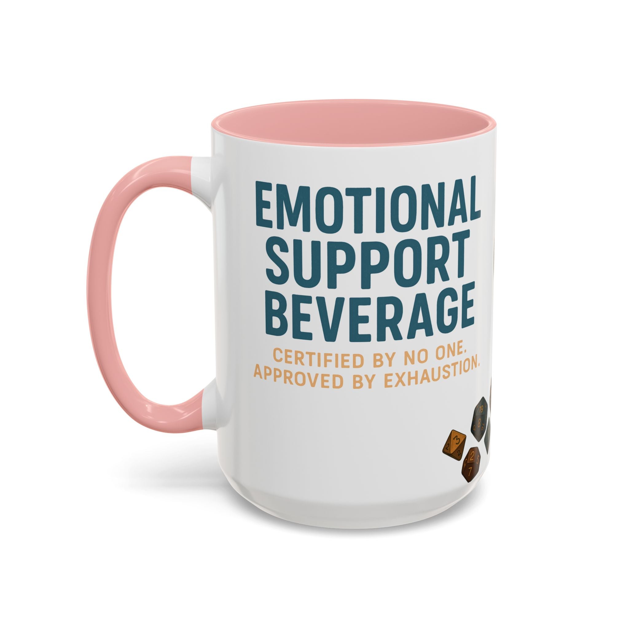 TTRPG Mug – ‘Emotional Support Beverage’ Mental Health Humor Cup for Gamers