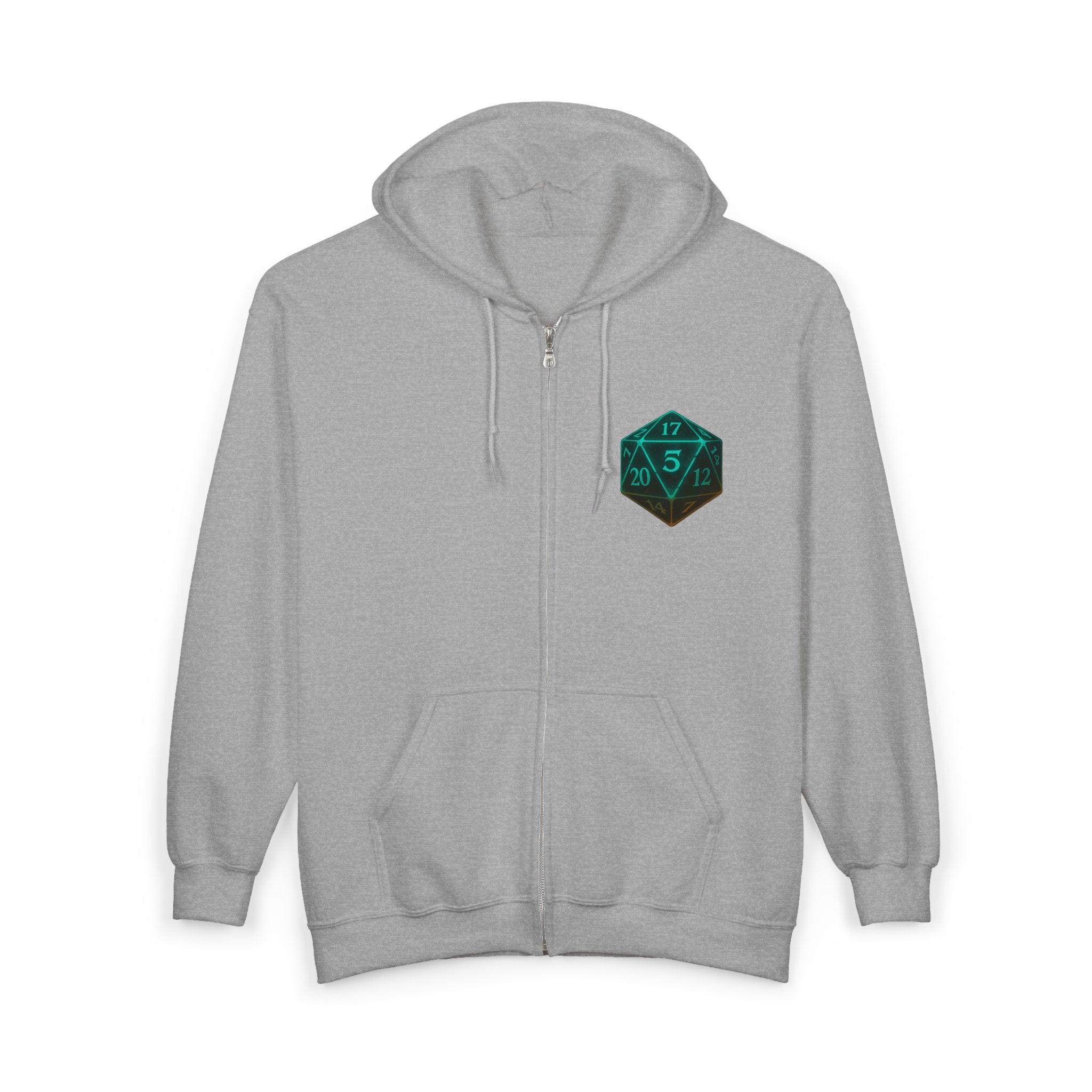 D20 Gamer Zip Hoodie — "Player Unavailable" Retro RPG Dice Design