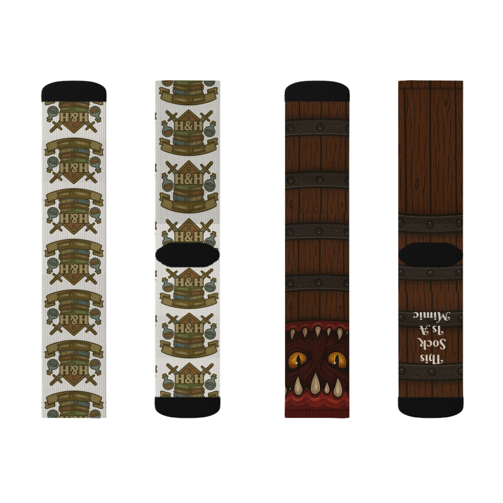 D&D Gift – ‘This Sock Is a Mimic’ Funny RPG Socks for Dungeon Crawlers & Gamers