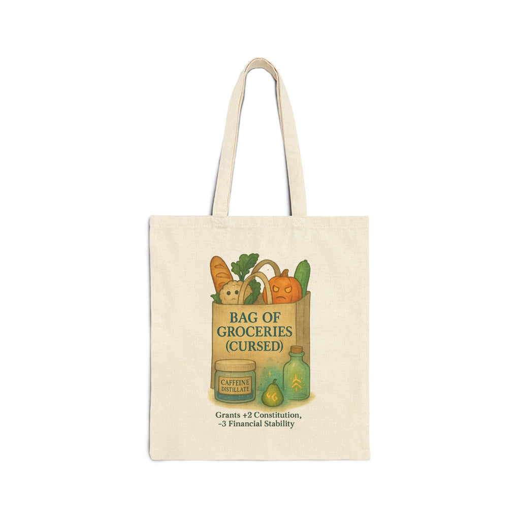 Bag of Groceries (Cursed) – RPG Tote Bag for Gamers | Houses & Humans Cotton Canvas Tote