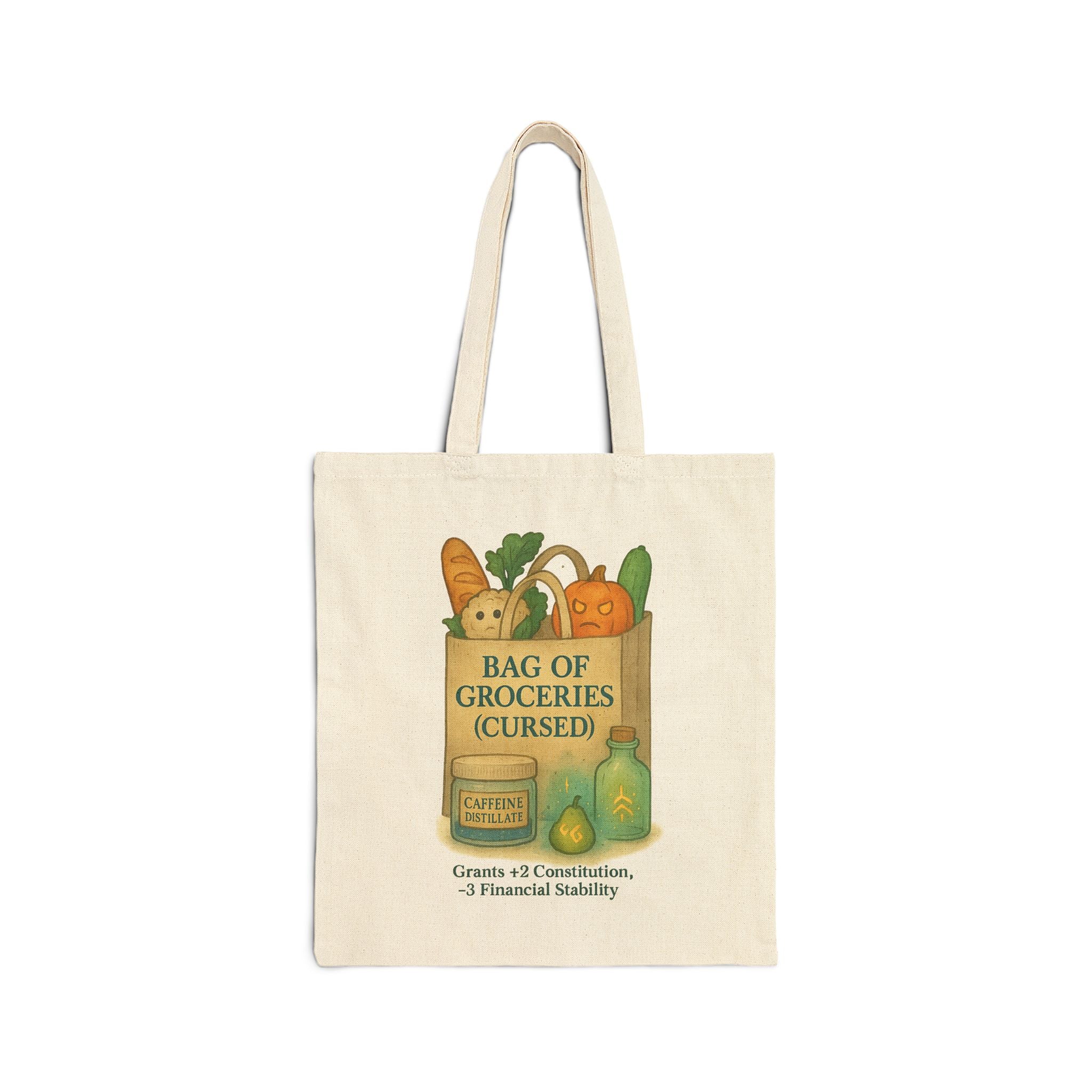 Bag of Groceries (Cursed) – RPG Tote Bag for Gamers | Houses & Humans Cotton Canvas Tote