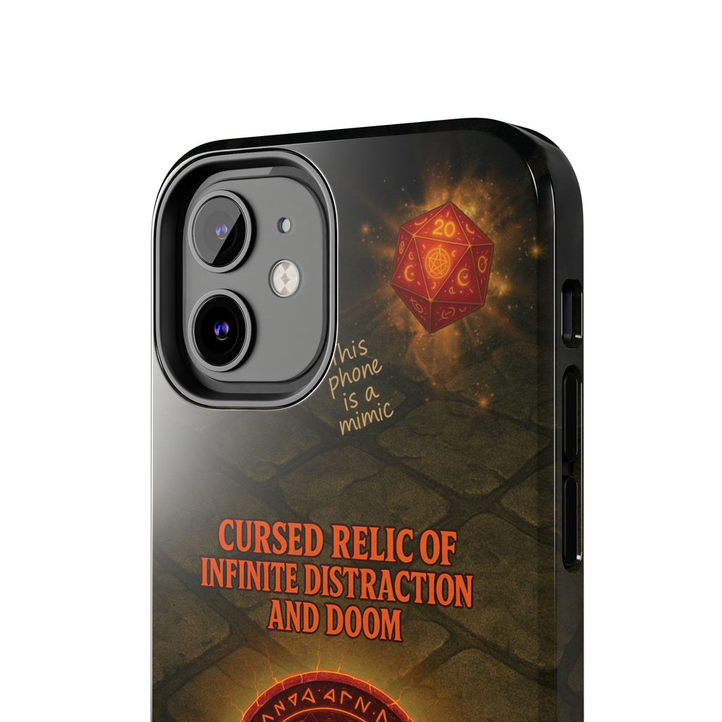 Cursed Relic Phone Case – 'Infinite Distraction & Doom' Protective RPG-Inspired Cover