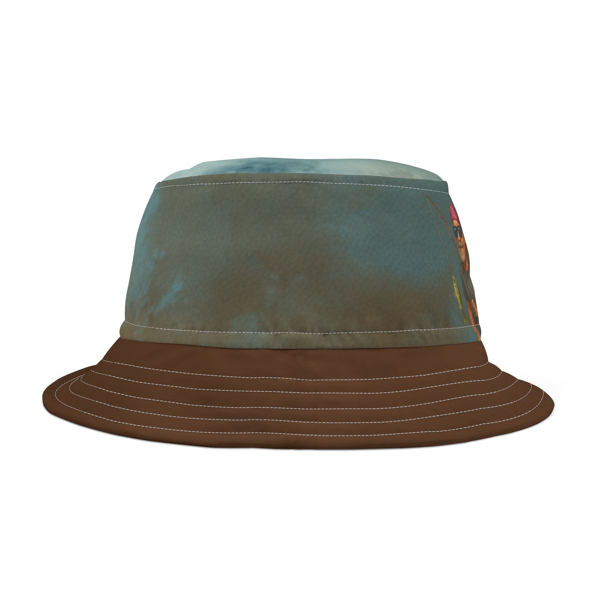 Fishing Buddies Bucket Hat – Retro Fishermen All-Over Print