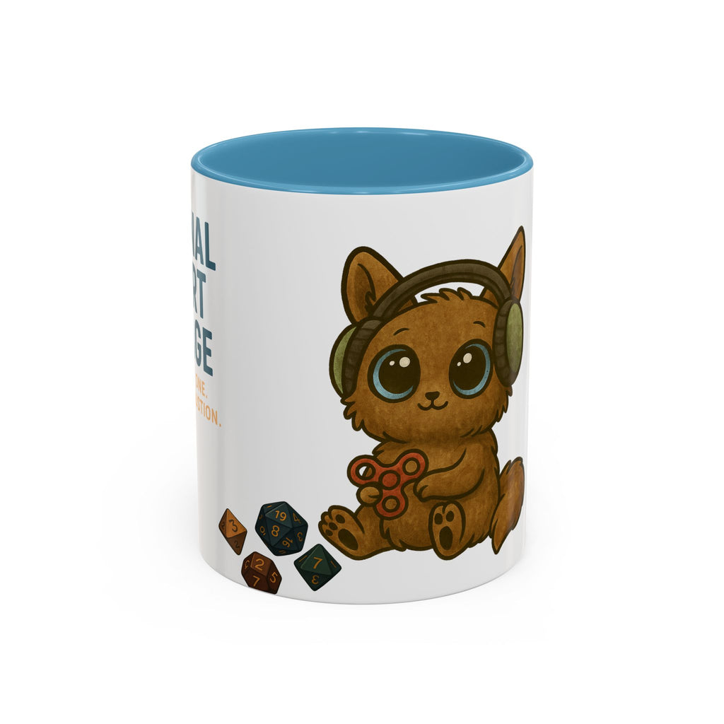 TTRPG Mug – ‘Emotional Support Beverage’ Mental Health Humor Cup for Gamers