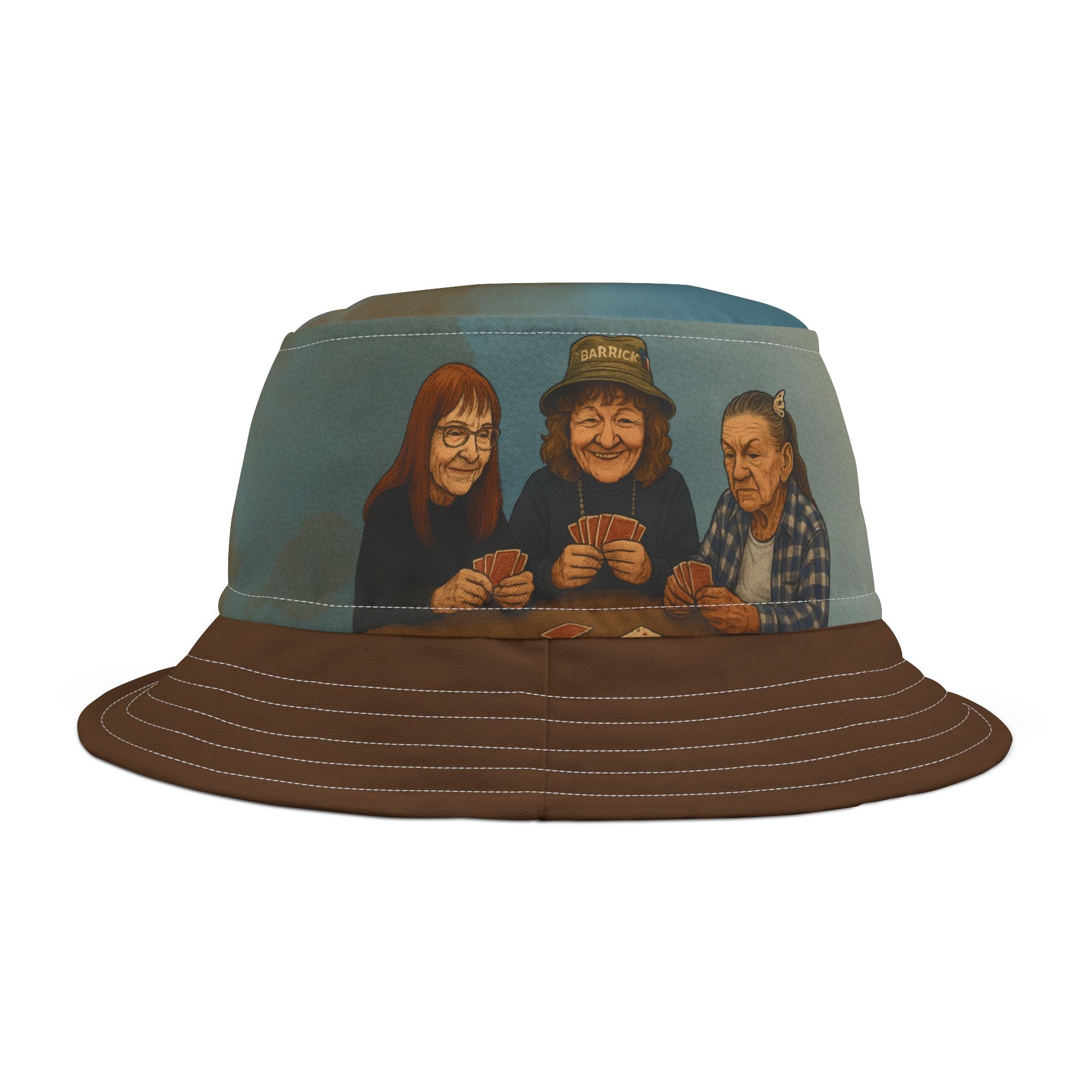 Bucket Hat — Vintage Poker Night Portrait Print