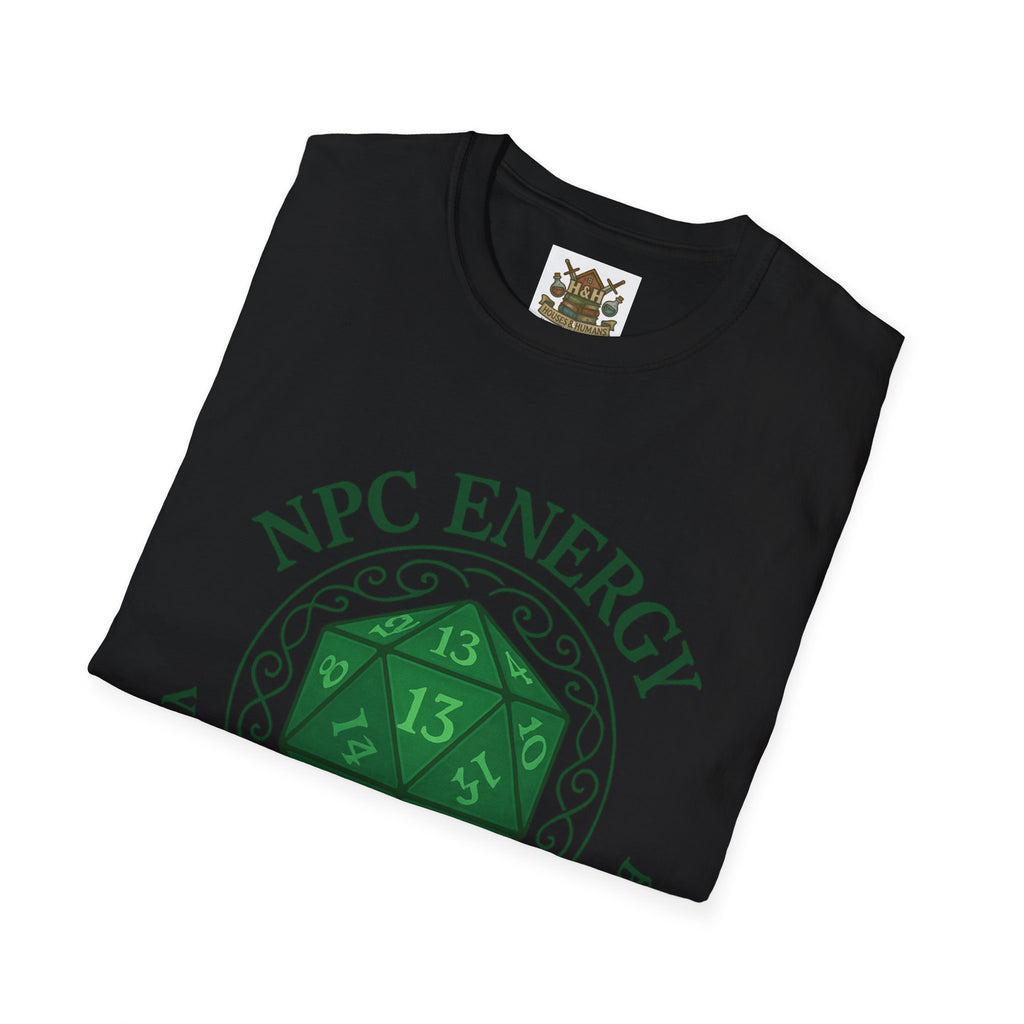 NPC Energy T-Shirt – D&D Gamer Tee: 'You've Been Added to Quest Log' (D20 Shirt)