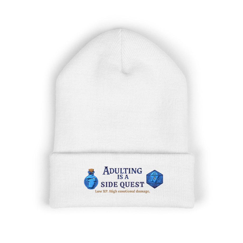 Adulting Is a Side Quest Embroidered Cuffed Beanie