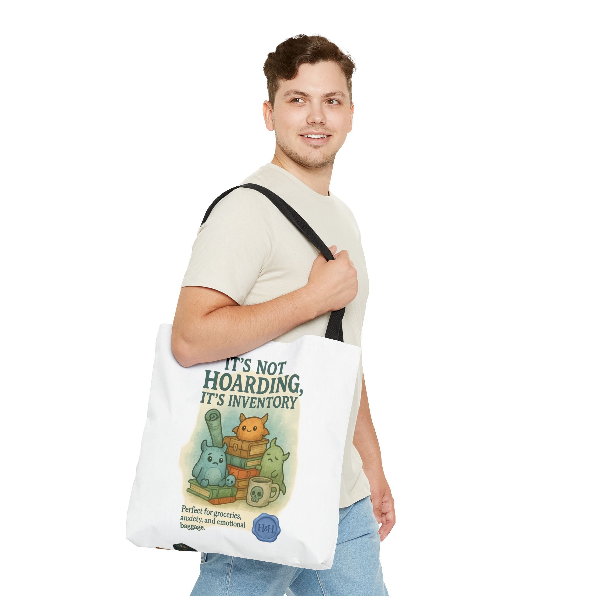 RPG Tote Bag – ‘It’s Not Hoarding, It’s Inventory’ Eco-Friendly Houses & Humans Tote