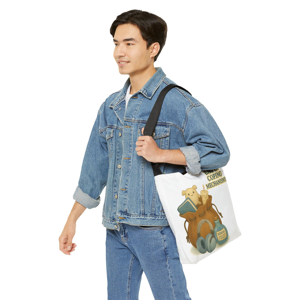 Tote Bag of Coping Mechanisms – Funny Mental Health RPG Bag | Houses & Humans Collection