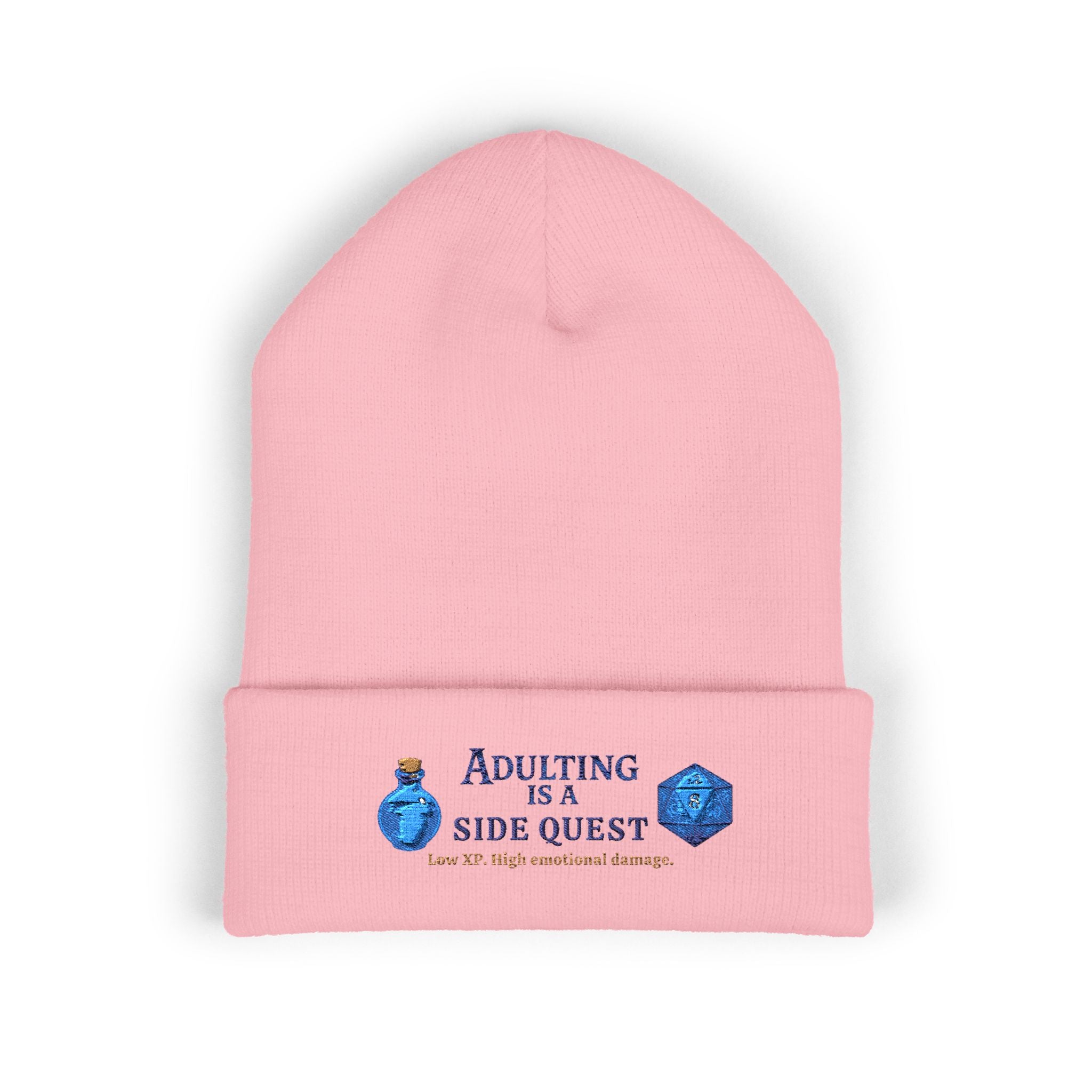 Adulting Is a Side Quest Embroidered Cuffed Beanie