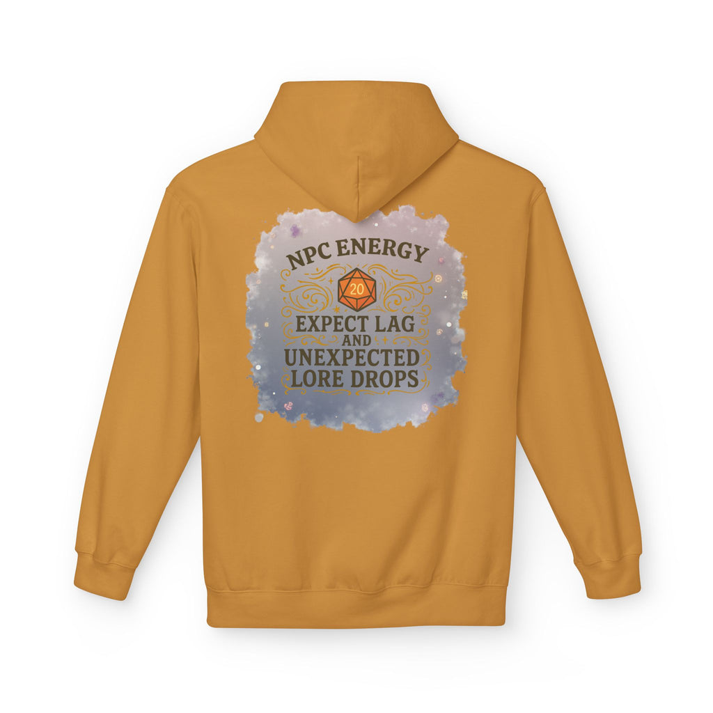 NPC Energy Hoodie – Funny Gamer Hoodie with Lore Drops & Lag Warning (RPG Style)
