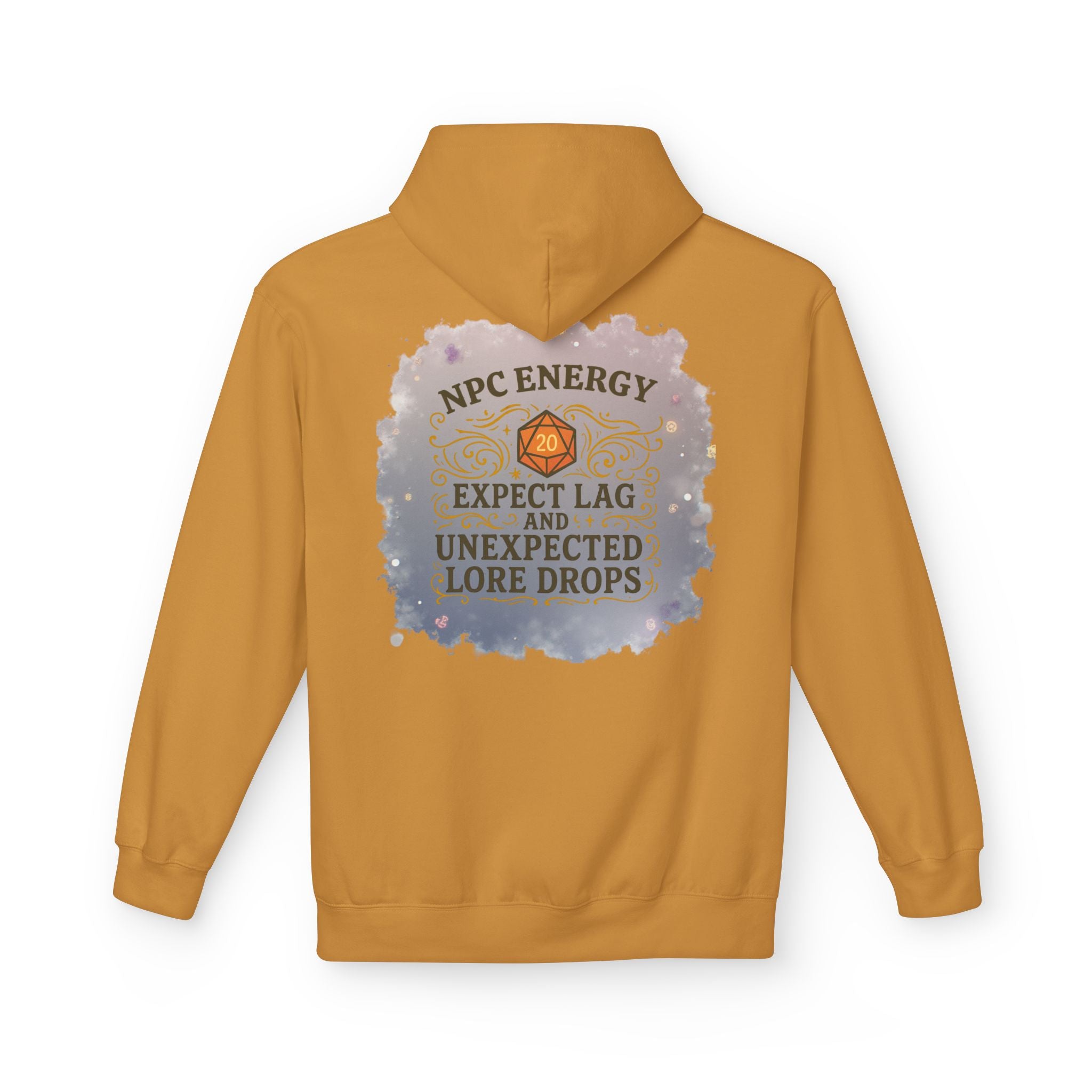 NPC Energy Hoodie – Funny Gamer Hoodie with Lore Drops & Lag Warning (RPG Style)