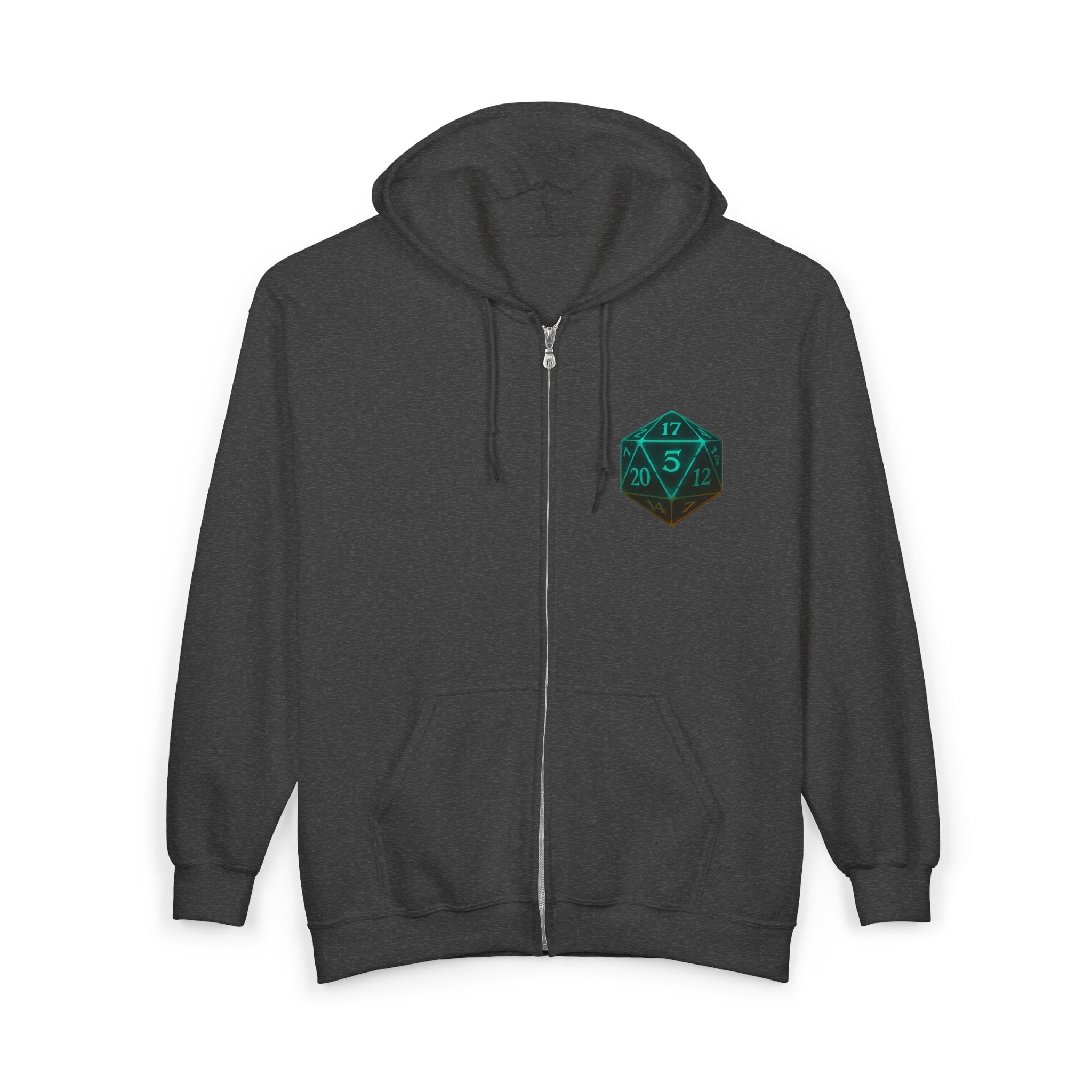 D20 Gamer Zip Hoodie — "Player Unavailable" Retro RPG Dice Design