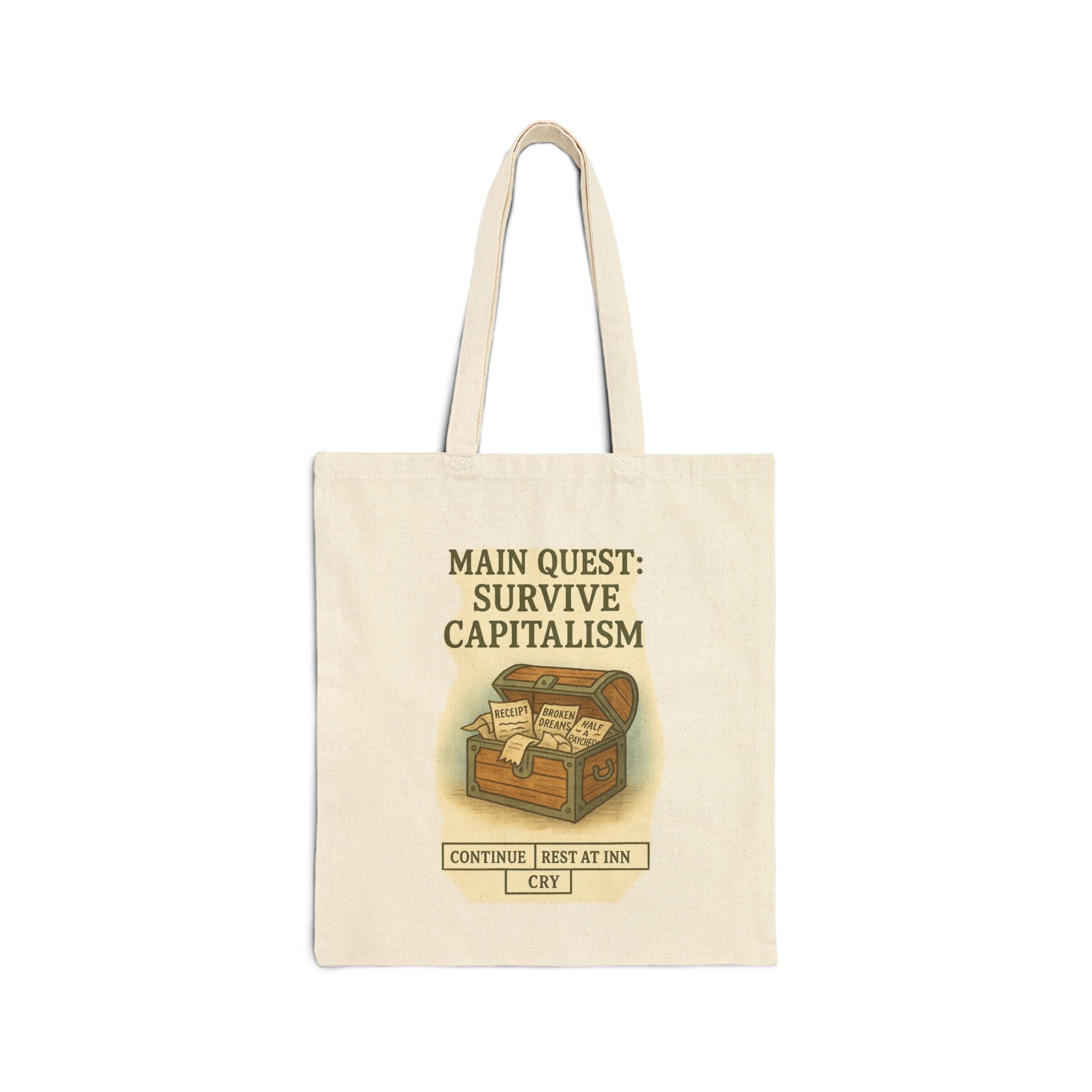 Treasure Chest of Disappointment Tote – Funny RPG Canvas Bag | Gift for Gamers & Capitalism Survivors