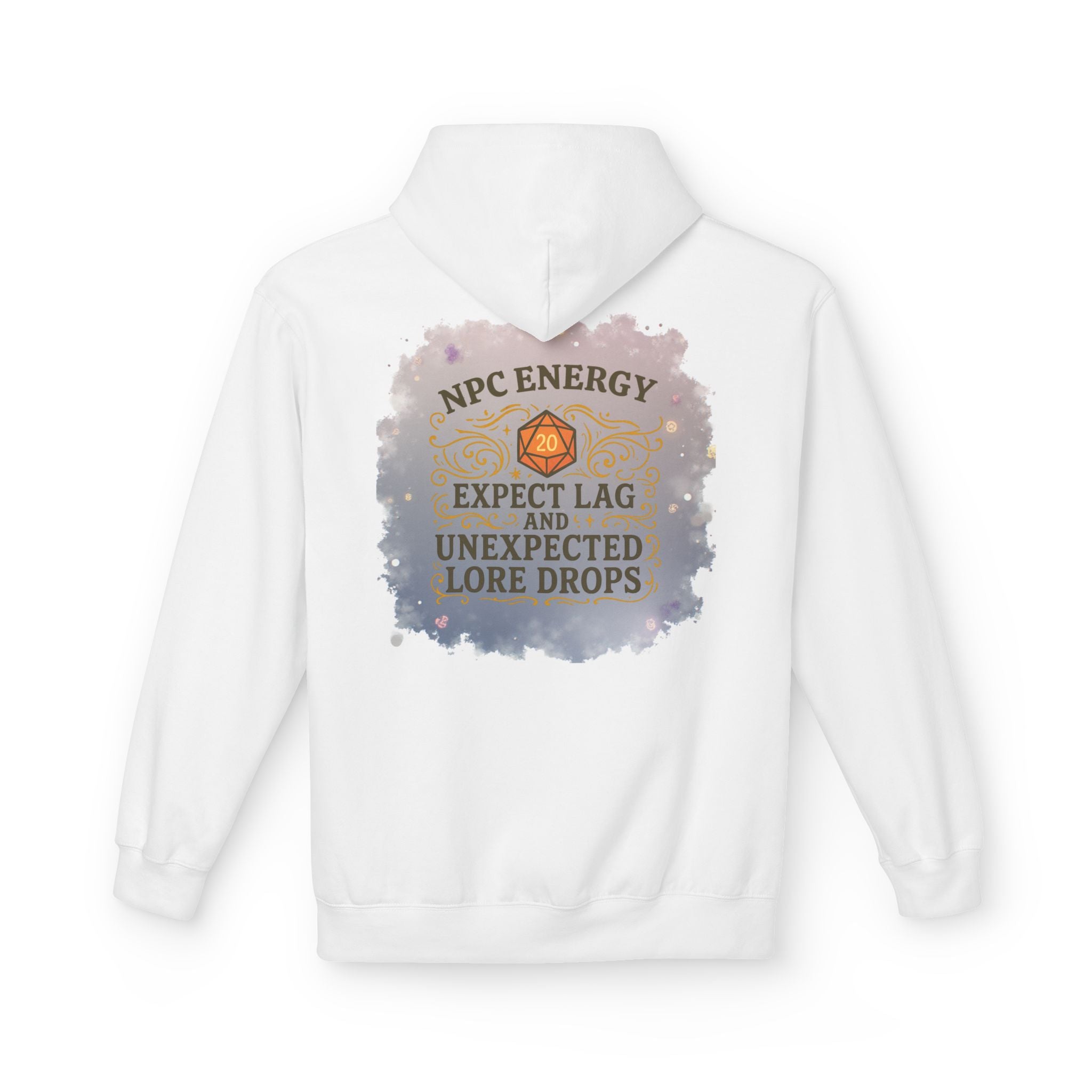 NPC Energy Hoodie – Funny Gamer Hoodie with Lore Drops & Lag Warning (RPG Style)