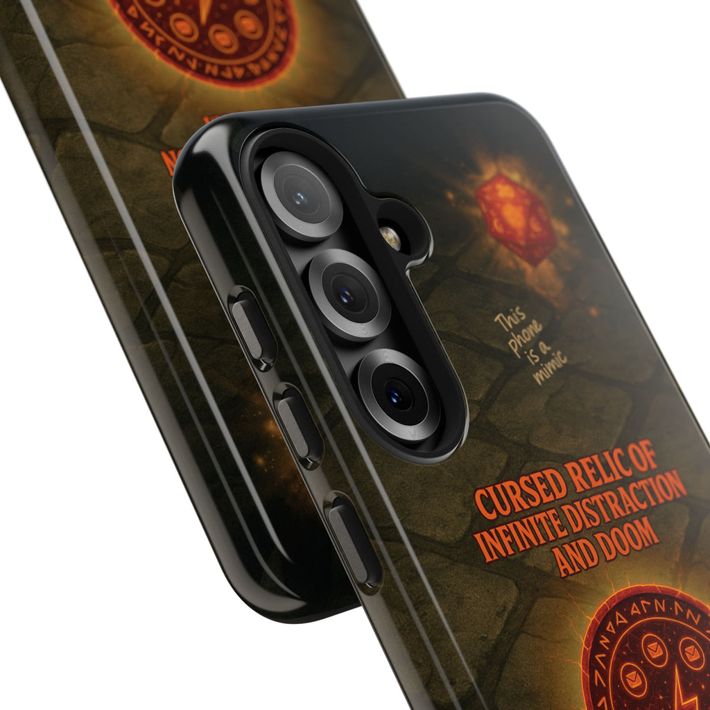 Cursed Relic Phone Case – 'Infinite Distraction & Doom' Protective RPG-Inspired Cover