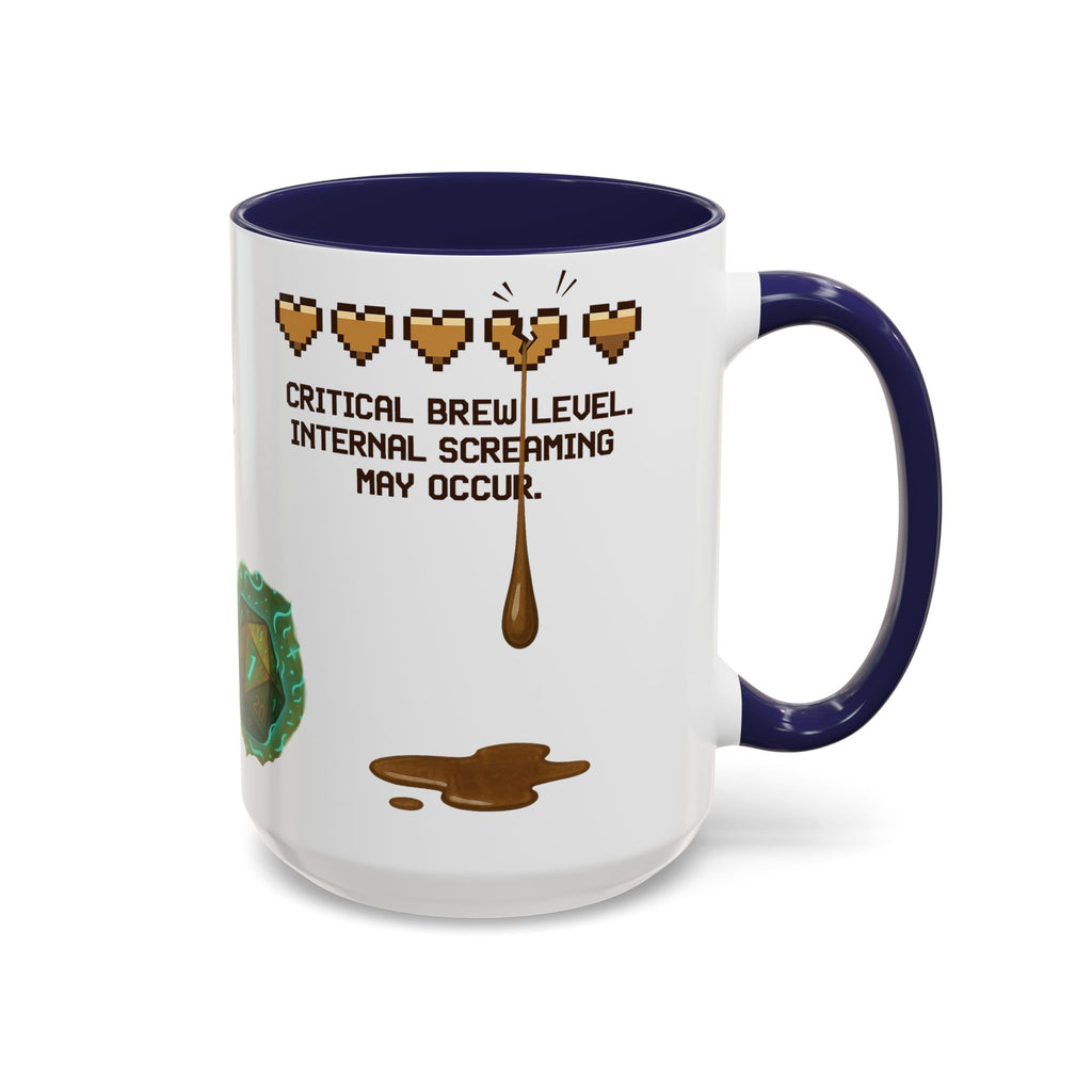 Gaming Coffee Mug – ‘Running on Vibes & Coffee’ Critical Brew Level for D&D Fans RPG
