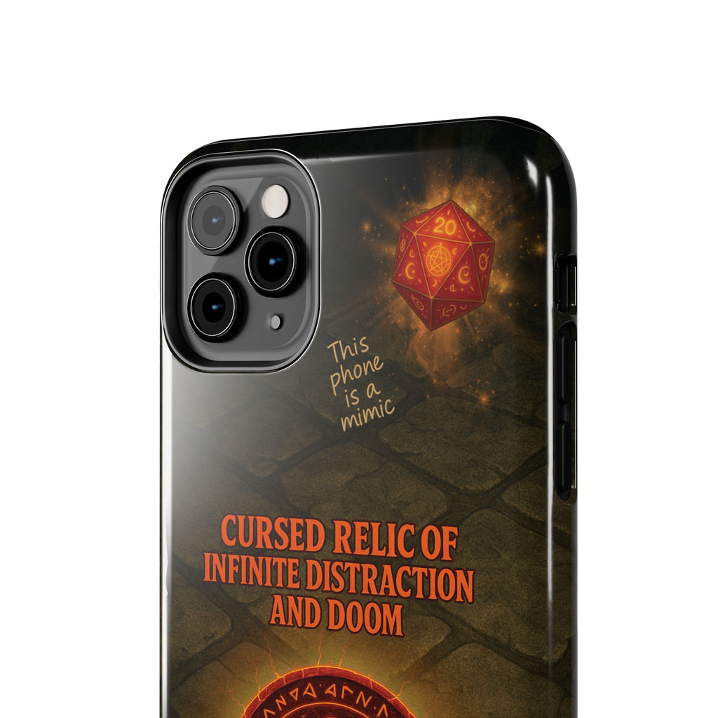 Cursed Relic Phone Case – 'Infinite Distraction & Doom' Protective RPG-Inspired Cover