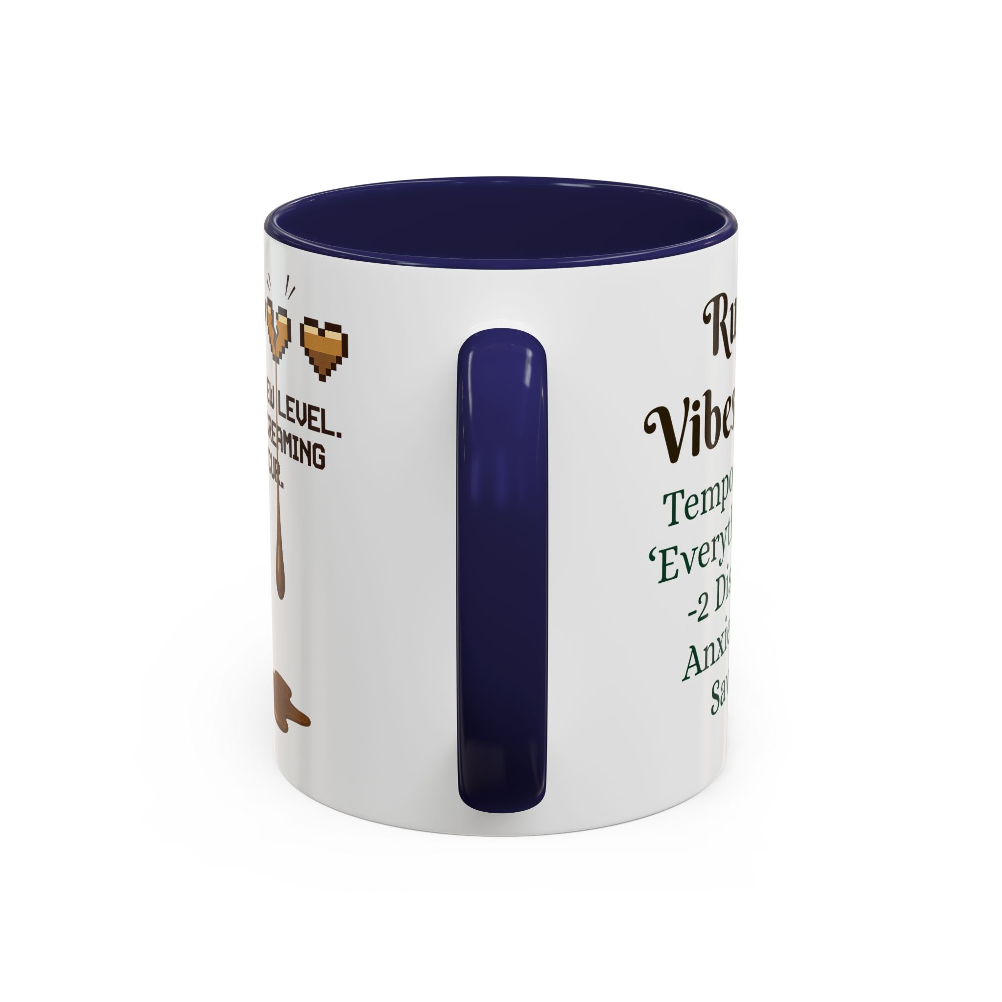 Gaming Coffee Mug – ‘Running on Vibes & Coffee’ Critical Brew Level for D&D Fans RPG