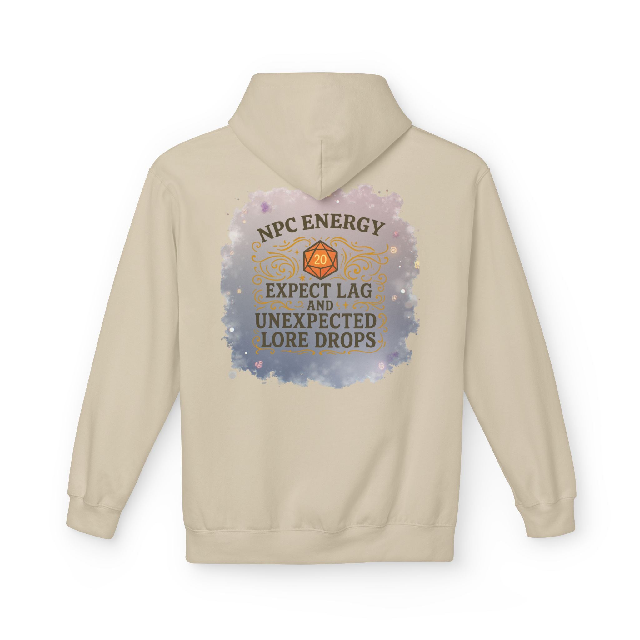 NPC Energy Hoodie – Funny Gamer Hoodie with Lore Drops & Lag Warning (RPG Style)