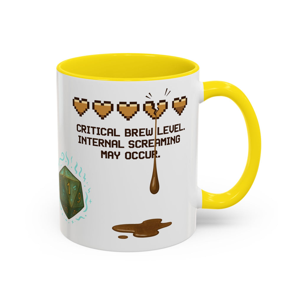 Gaming Coffee Mug – ‘Running on Vibes & Coffee’ Critical Brew Level for D&D Fans RPG