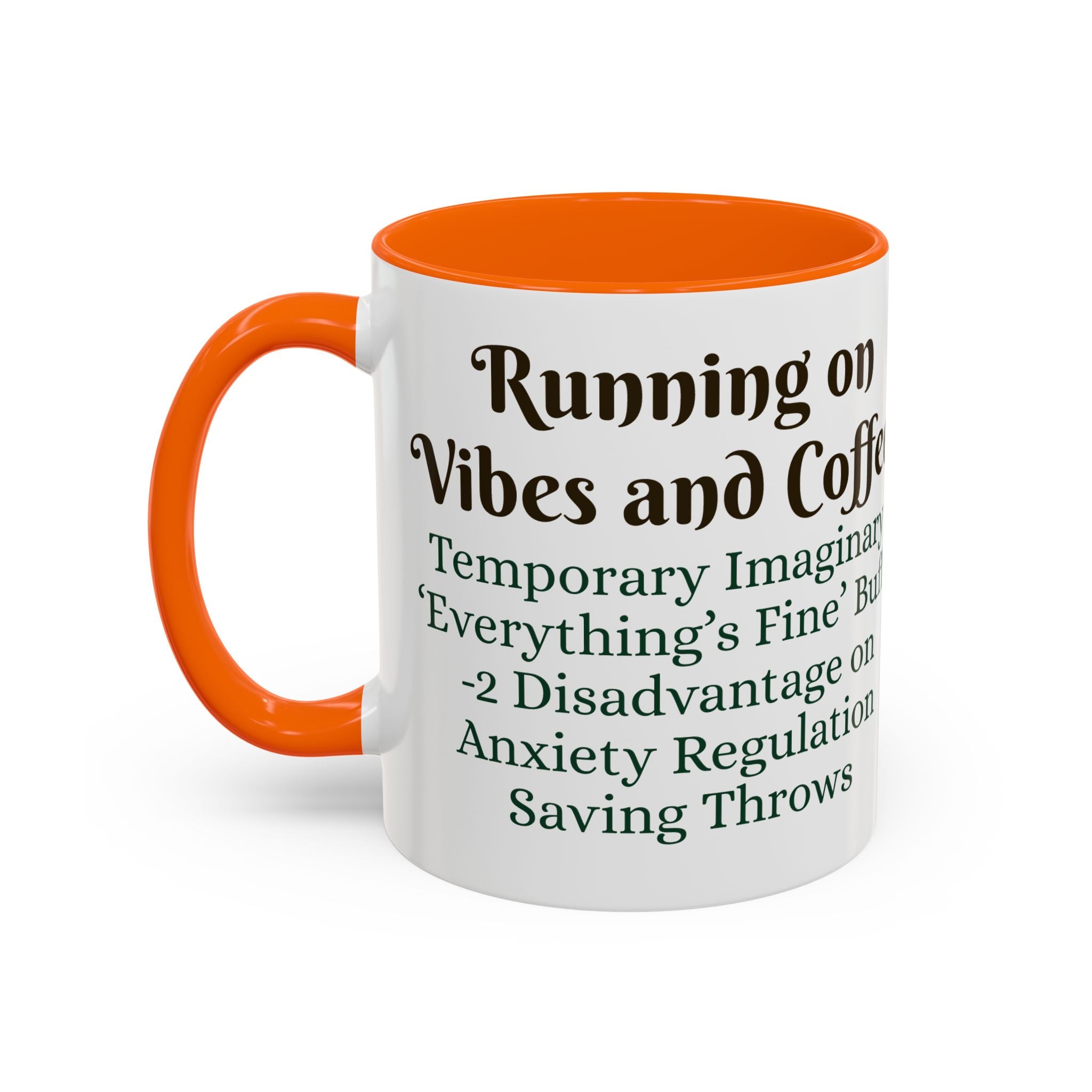 Gaming Coffee Mug – ‘Running on Vibes & Coffee’ Critical Brew Level for D&D Fans RPG