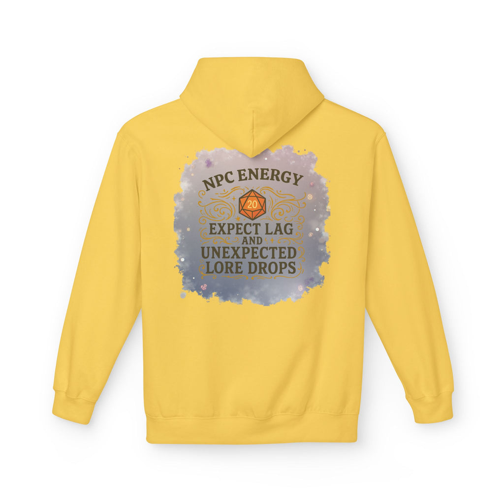 NPC Energy Hoodie – Funny Gamer Hoodie with Lore Drops & Lag Warning (RPG Style)