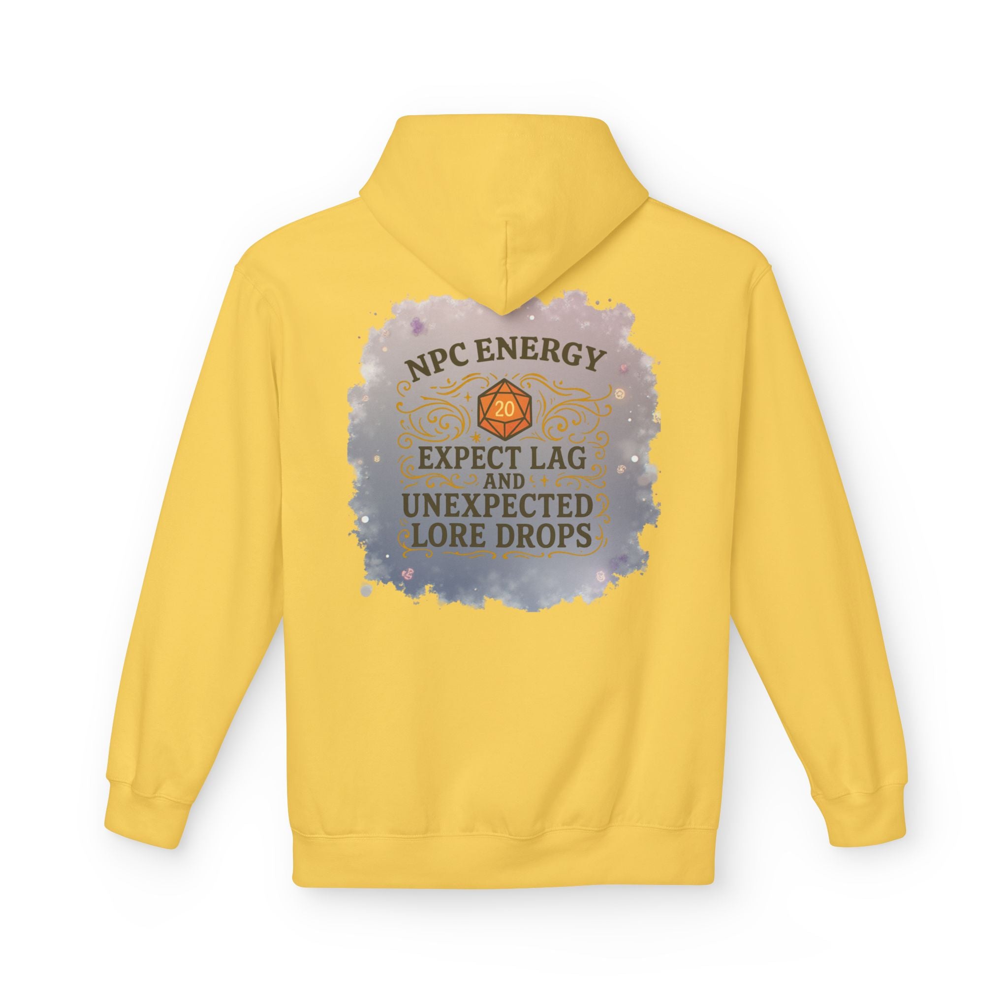 NPC Energy Hoodie – Funny Gamer Hoodie with Lore Drops & Lag Warning (RPG Style)