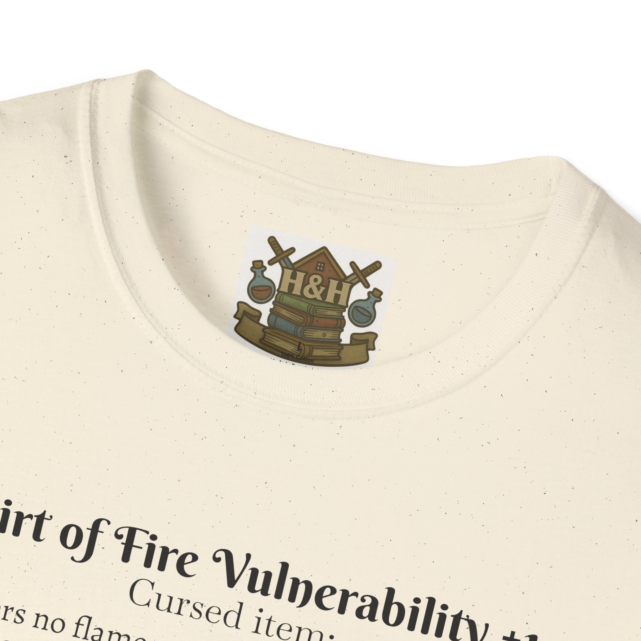 Cursed Item Shirt – ‘Shirt of Fire Vulnerability’ Fantasy Tee for RPG Gamers & Nerds
