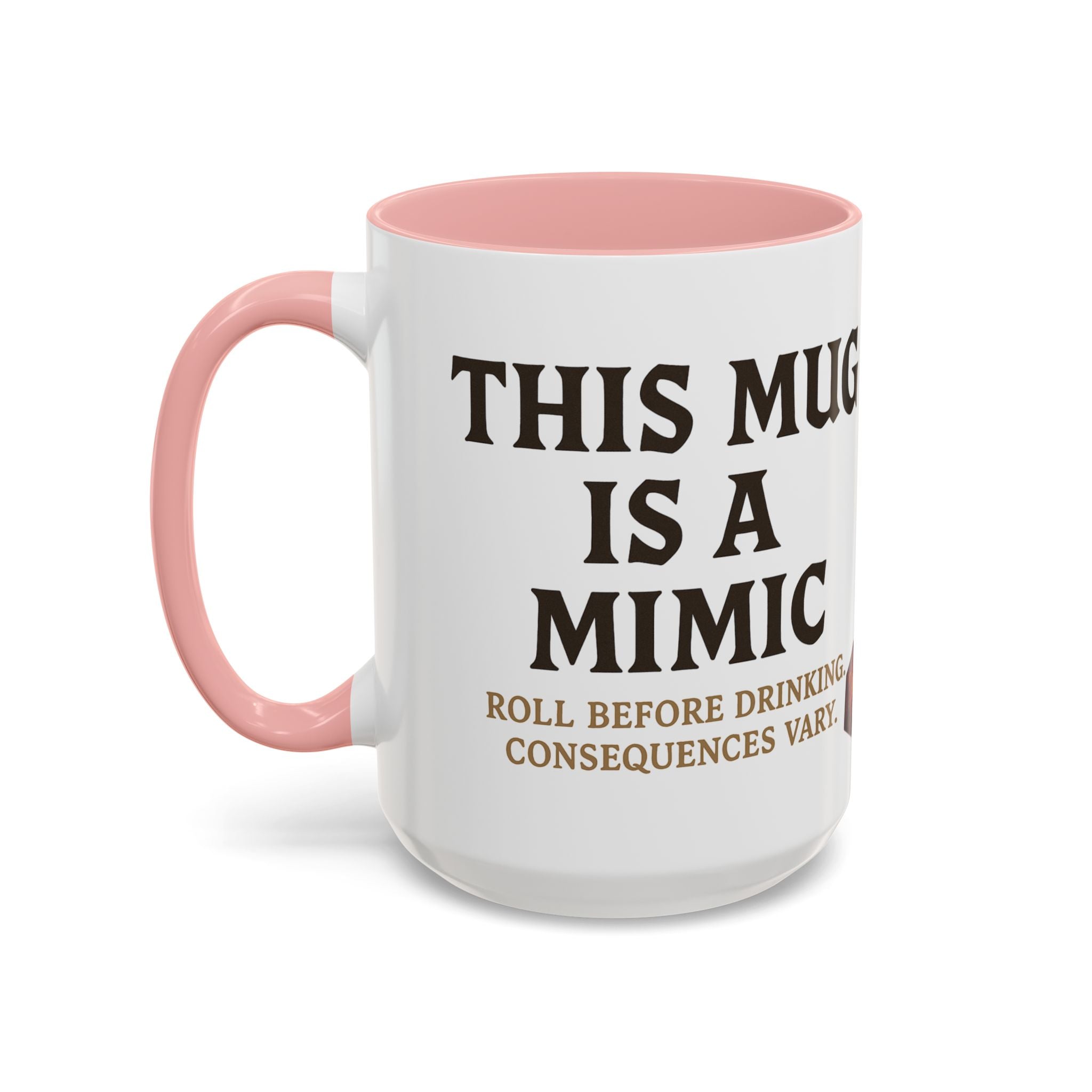 Funny RPG Mug – ‘This Mug Is a Mimic’ Coffee Cup for D&D Fans & Dungeon Crawlers