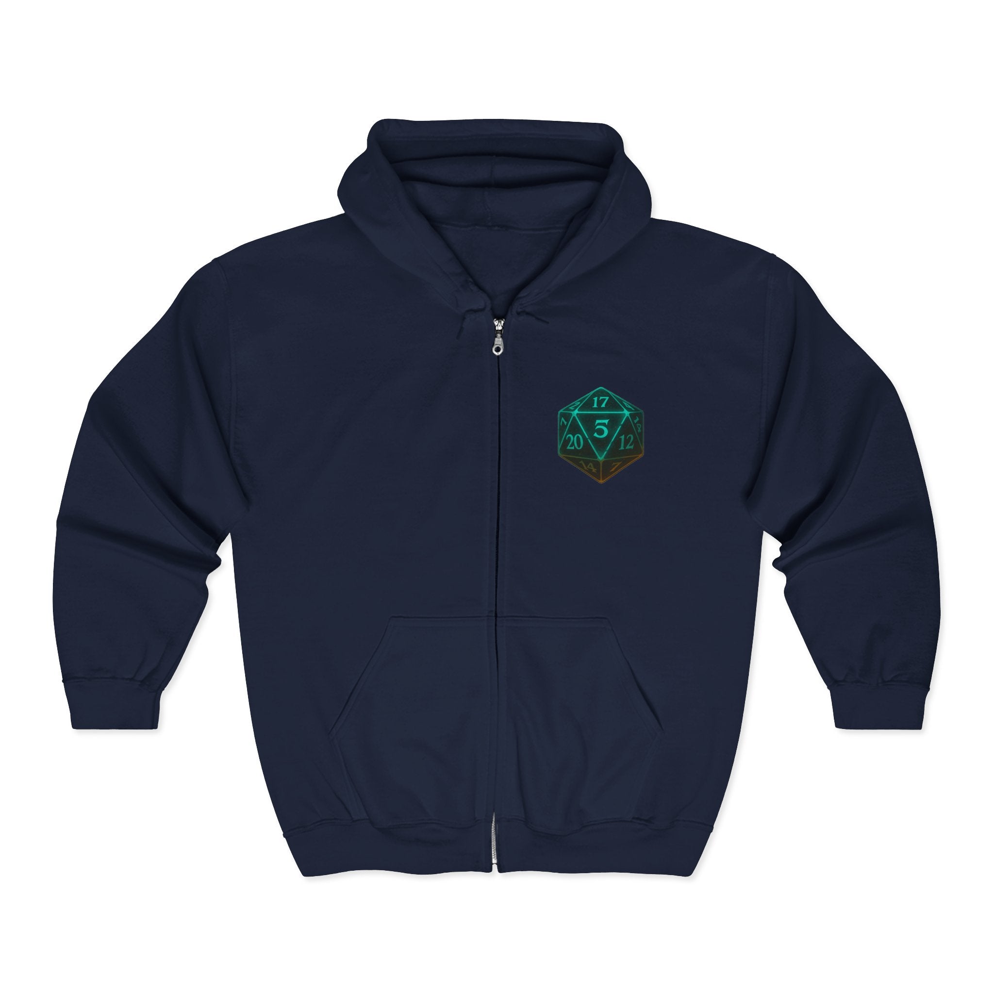 D20 Gamer Zip Hoodie — "Player Unavailable" Retro RPG Dice Design