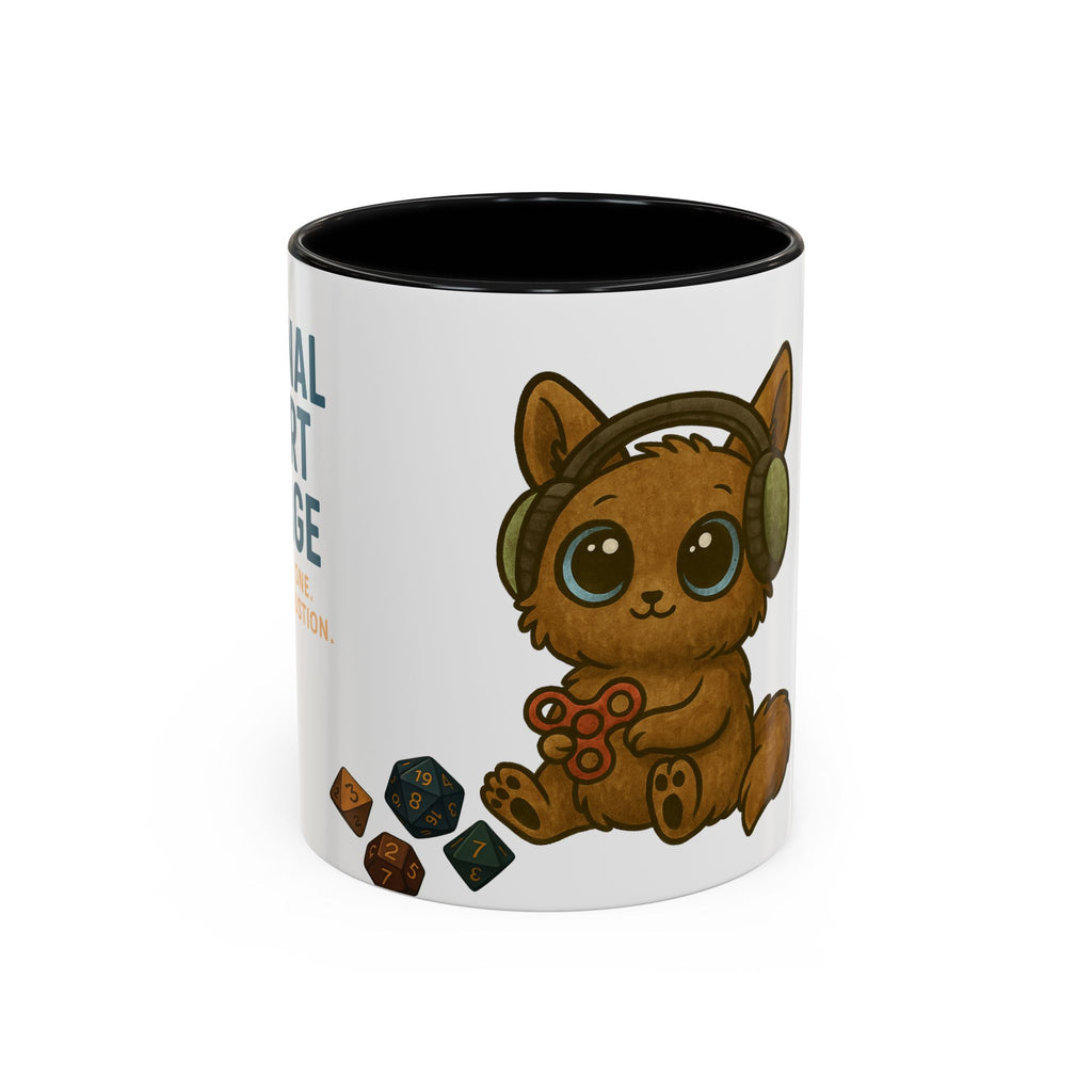 TTRPG Mug – ‘Emotional Support Beverage’ Mental Health Humor Cup for Gamers