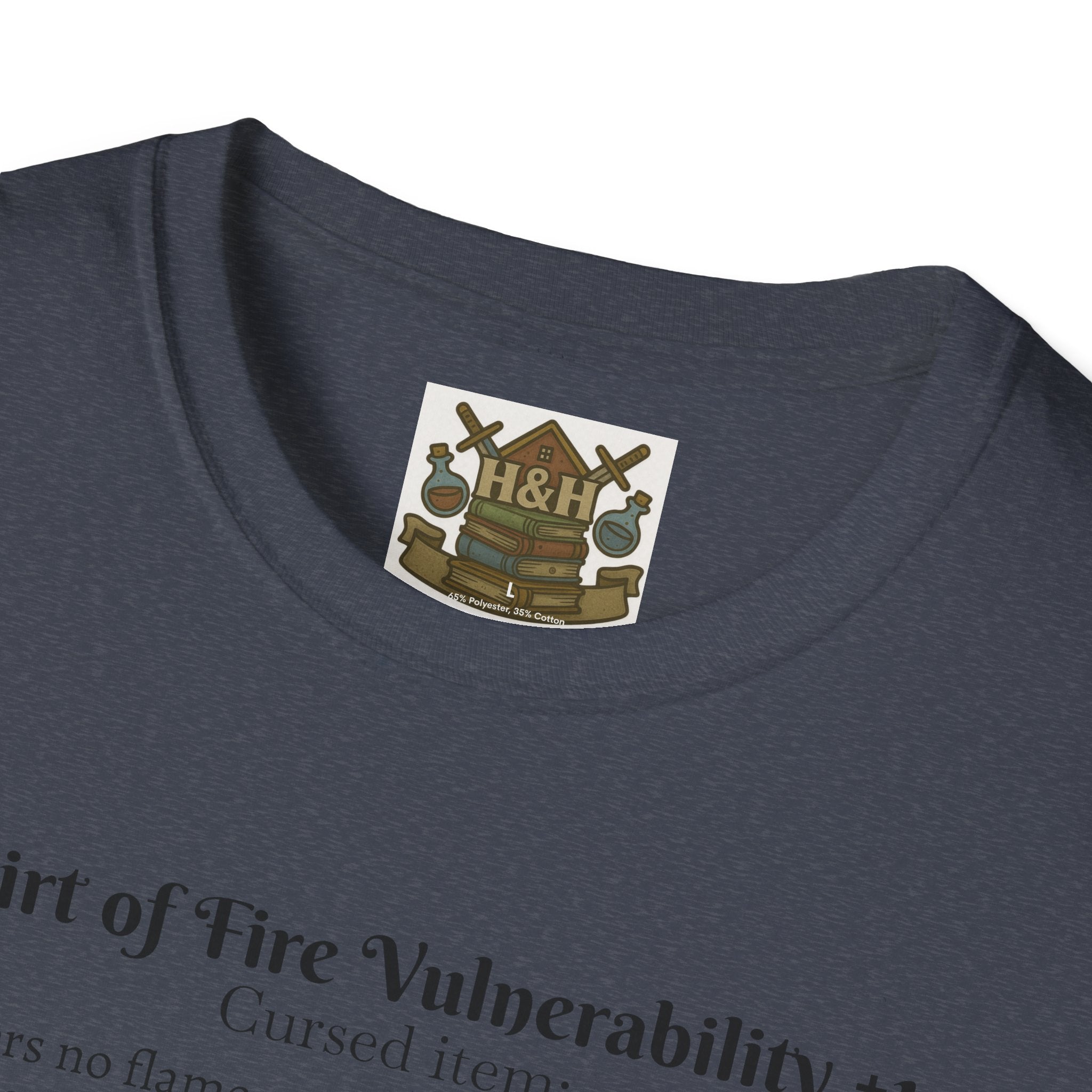 Cursed Item Shirt – ‘Shirt of Fire Vulnerability’ Fantasy Tee for RPG Gamers & Nerds