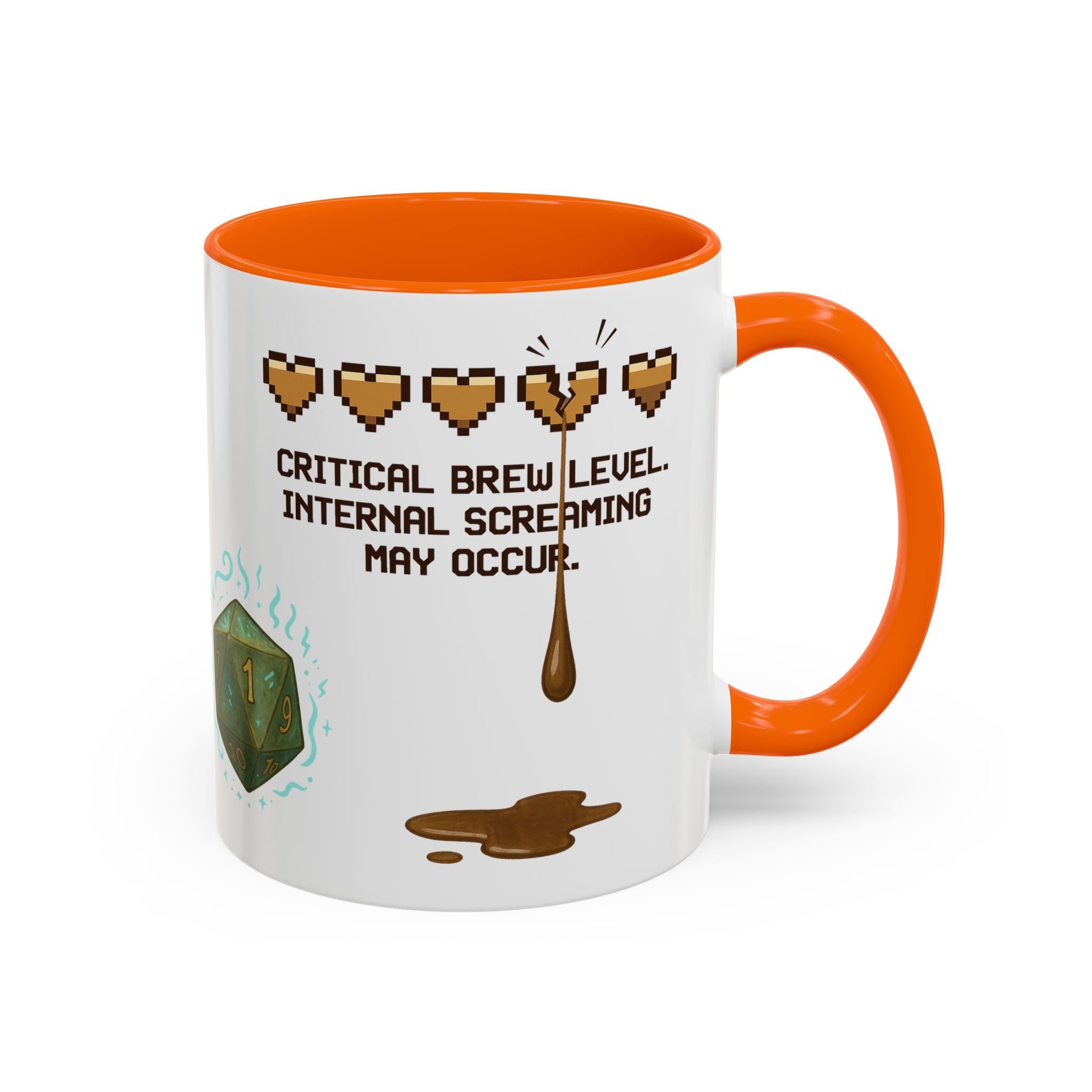 Gaming Coffee Mug – ‘Running on Vibes & Coffee’ Critical Brew Level for D&D Fans RPG