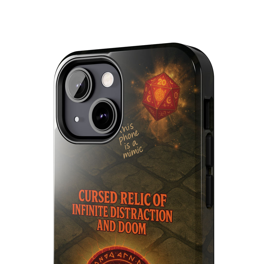Cursed Relic Phone Case – 'Infinite Distraction & Doom' Protective RPG-Inspired Cover