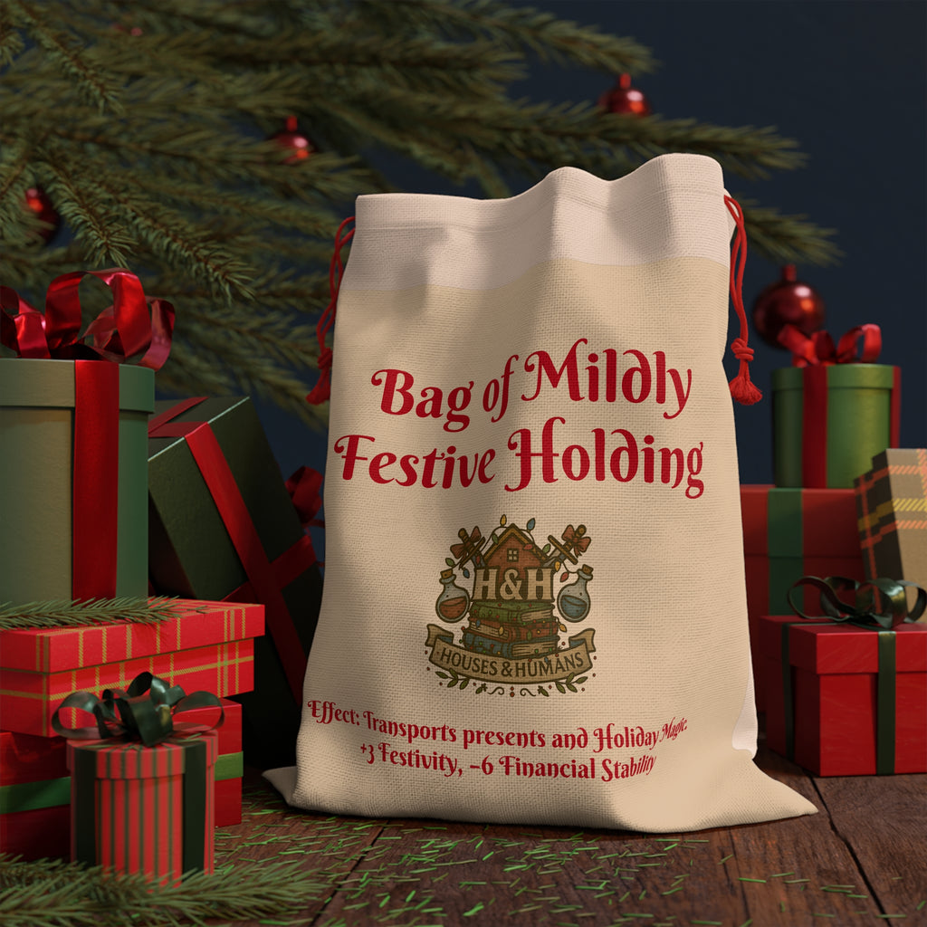 Bag of Mildly Festive Holding – D&D Christmas Gift Bag for RPG Holiday Giving