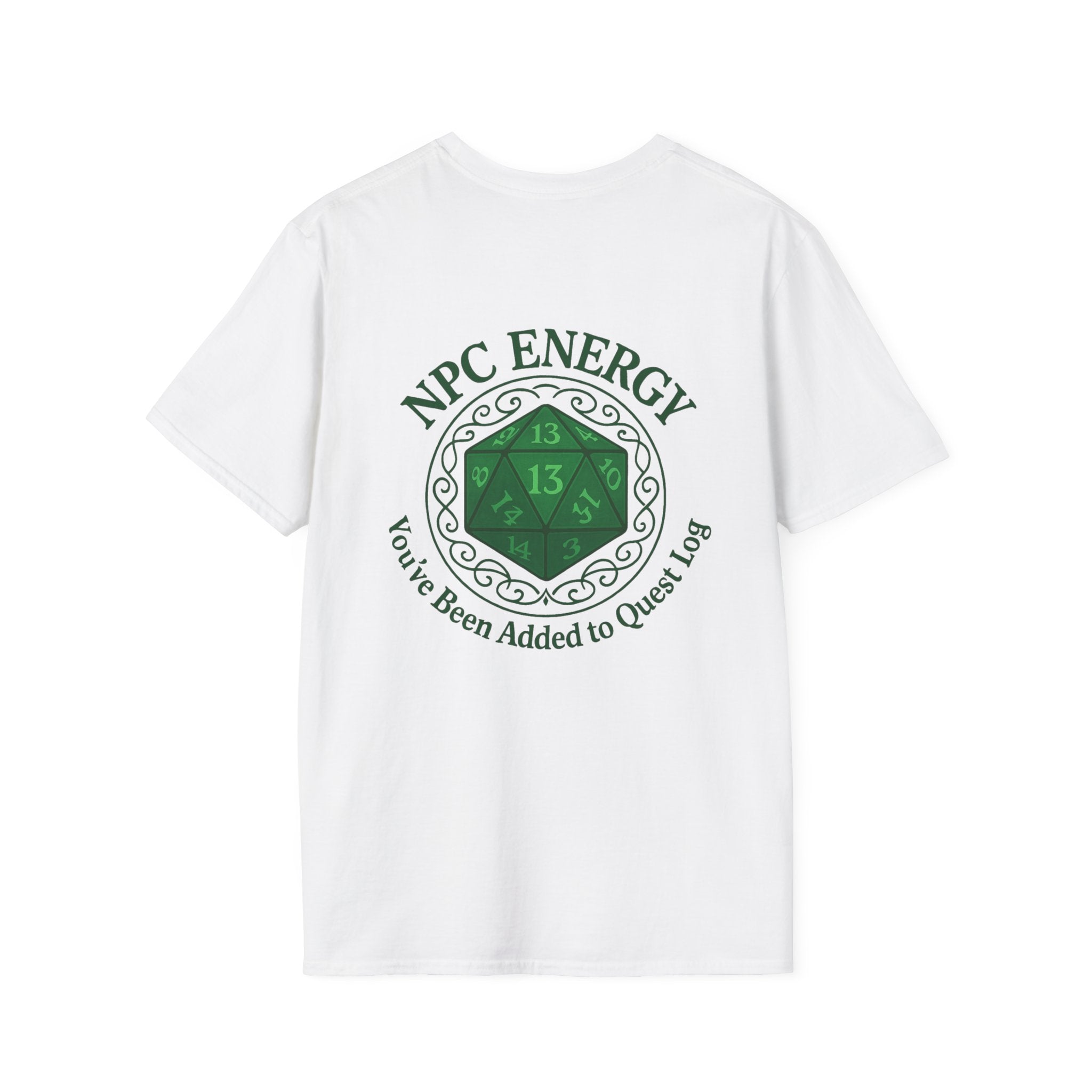 NPC Energy T-Shirt – D&D Gamer Tee: 'You've Been Added to Quest Log' (D20 Shirt)