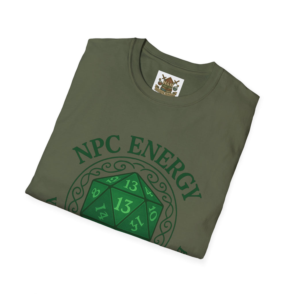NPC Energy T-Shirt – D&D Gamer Tee: 'You've Been Added to Quest Log' (D20 Shirt)