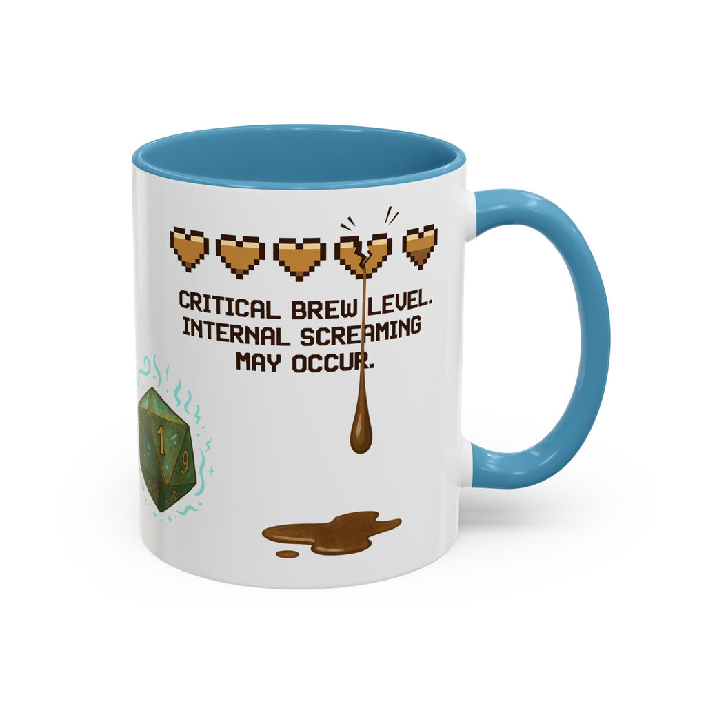 Gaming Coffee Mug – ‘Running on Vibes & Coffee’ Critical Brew Level for D&D Fans RPG