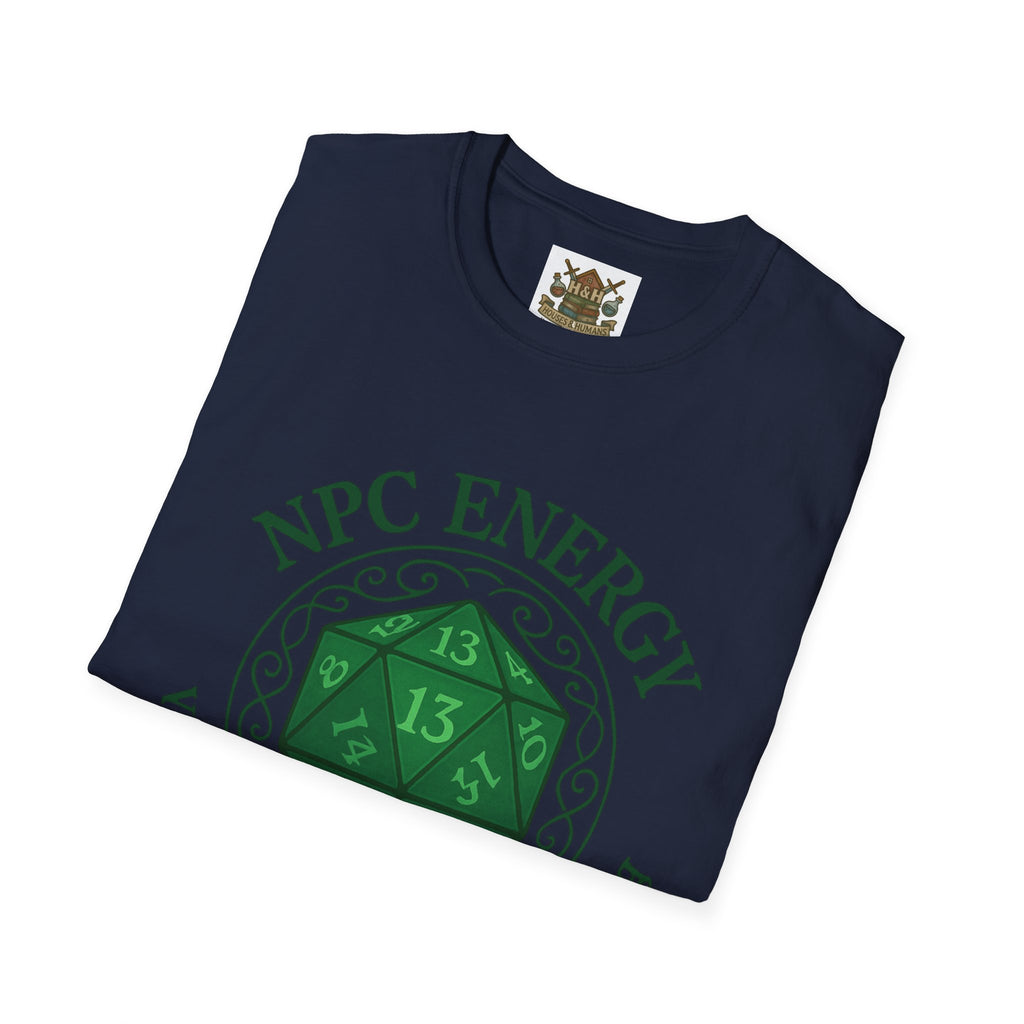 NPC Energy T-Shirt – D&D Gamer Tee: 'You've Been Added to Quest Log' (D20 Shirt)