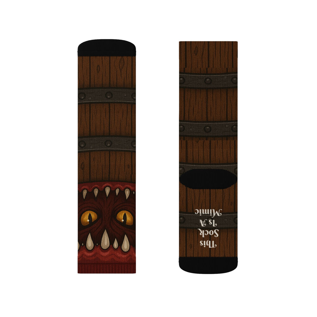 D&D Gift – ‘This Sock Is a Mimic’ Funny RPG Socks for Dungeon Crawlers & Gamers