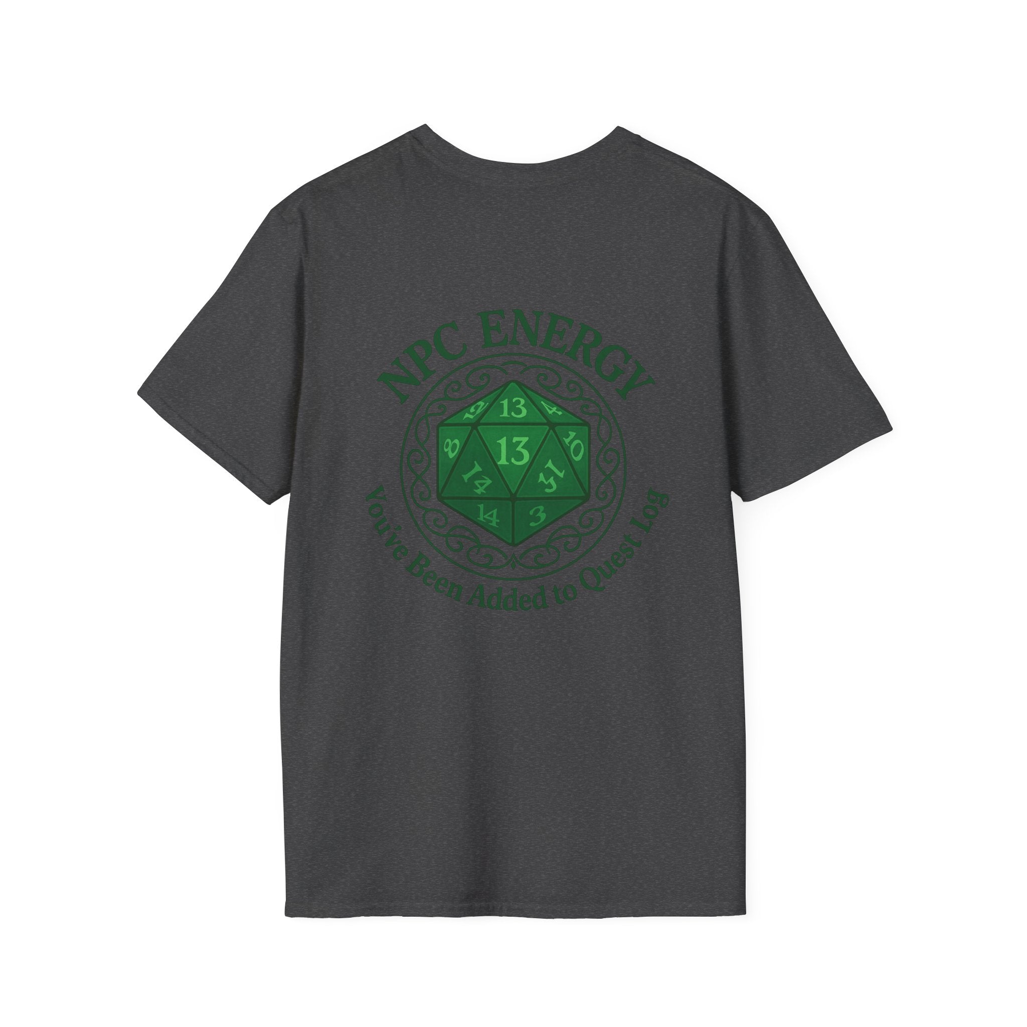 NPC Energy T-Shirt – D&D Gamer Tee: 'You've Been Added to Quest Log' (D20 Shirt)