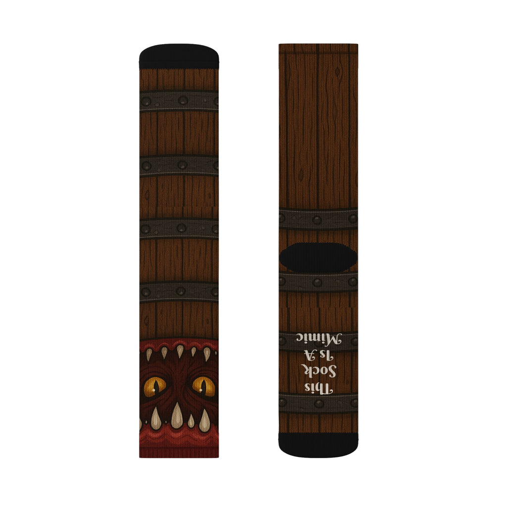 D&D Gift – ‘This Sock Is a Mimic’ Funny RPG Socks for Dungeon Crawlers & Gamers