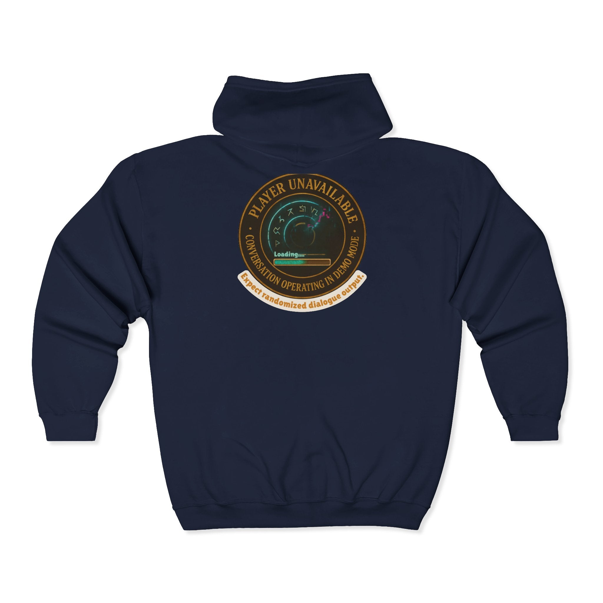 D20 Gamer Zip Hoodie — "Player Unavailable" Retro RPG Dice Design