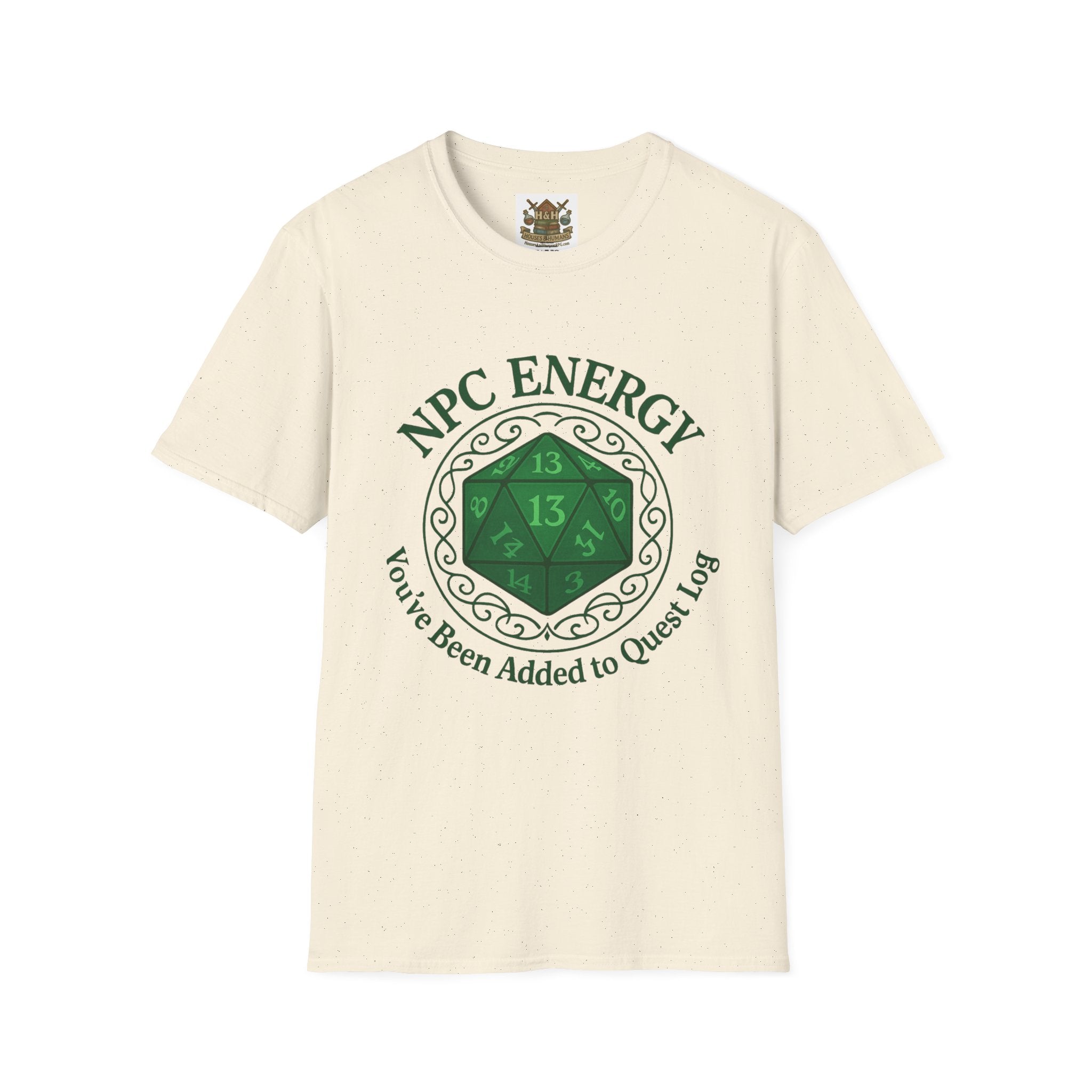 NPC Energy T-Shirt – D&D Gamer Tee: 'You've Been Added to Quest Log' (D20 Shirt)